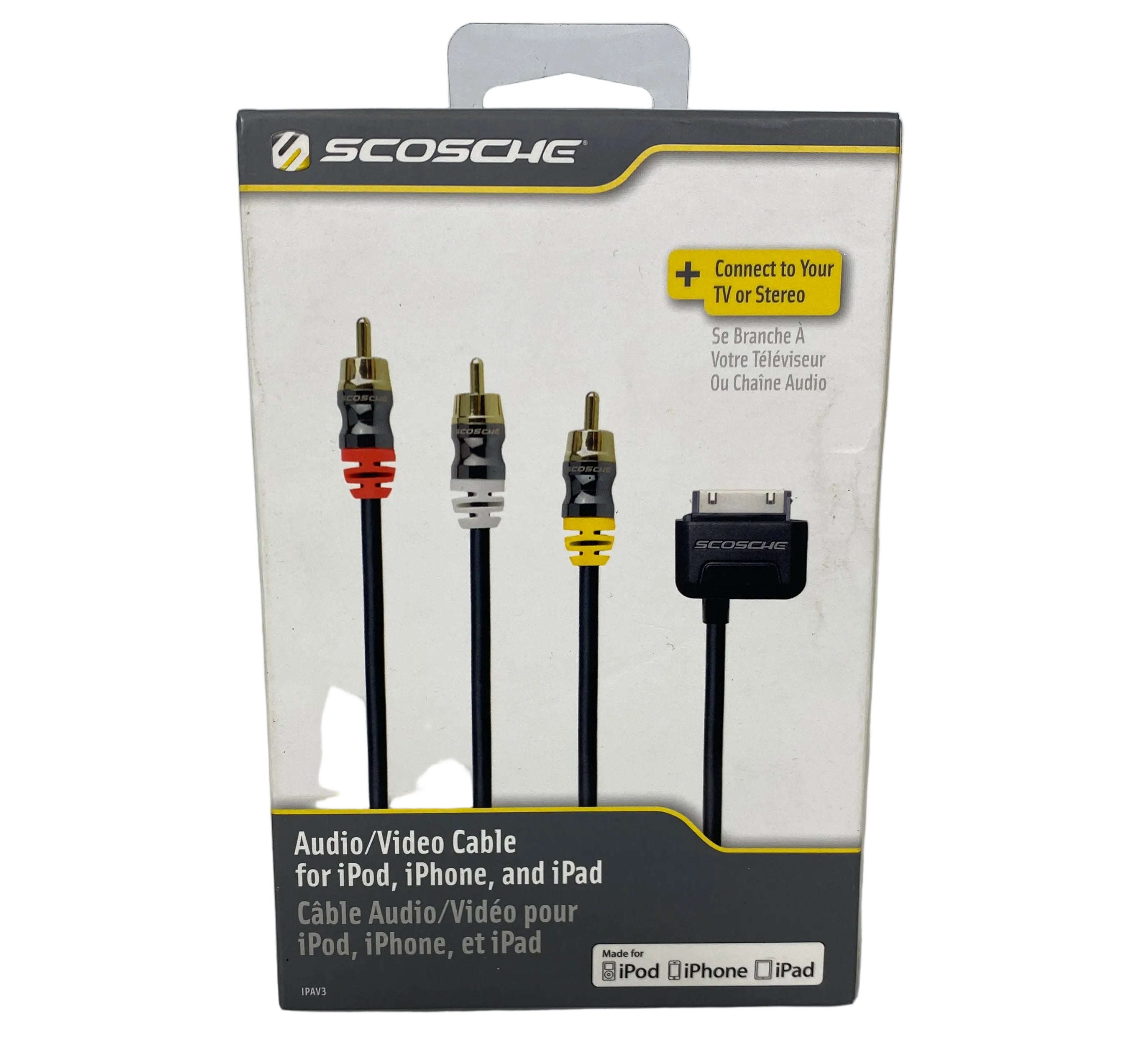 Scosche IPAV3 Audio/Video Cable for Ipod, Iphone, and IPad