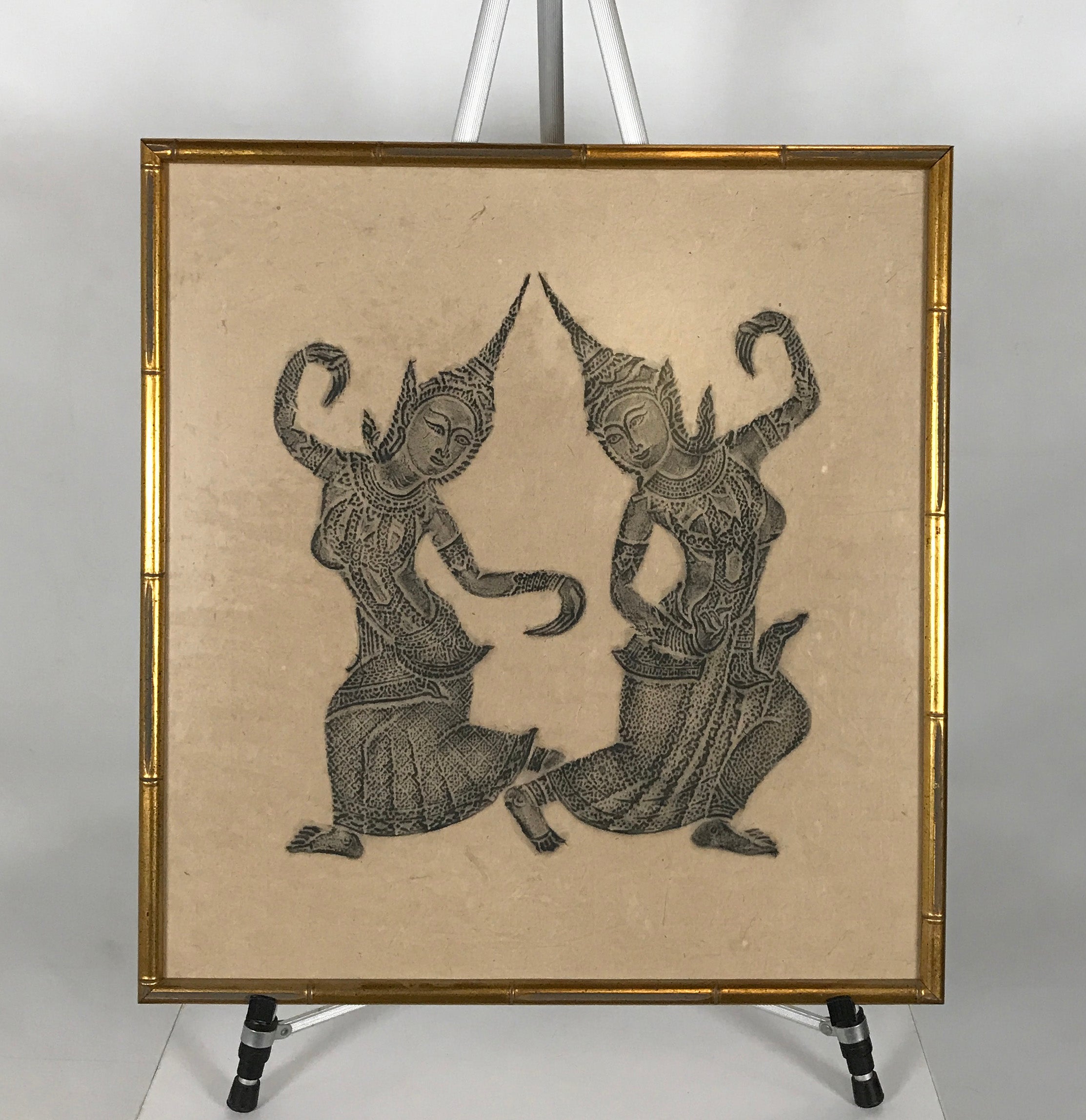 Two Women Painted with Gold Frame