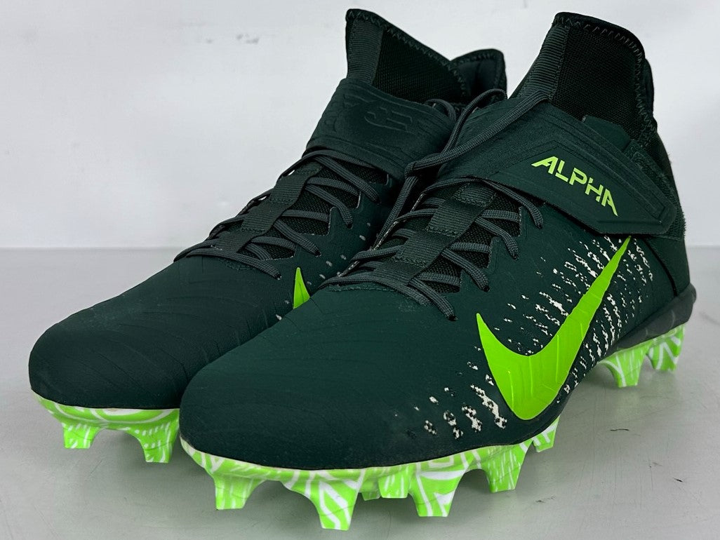 Nike Dark Green Alpha Menace Pro 2 Mid SMU P Football Cleats Men's Size 14
