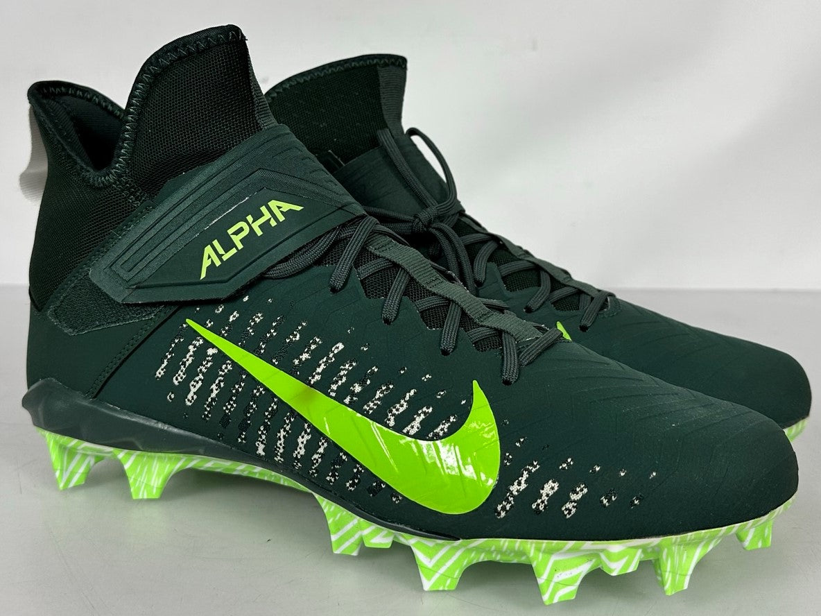 Nike Dark Green Alpha Menace Pro 2 Mid SMU P Football Cleats Men's Size 16