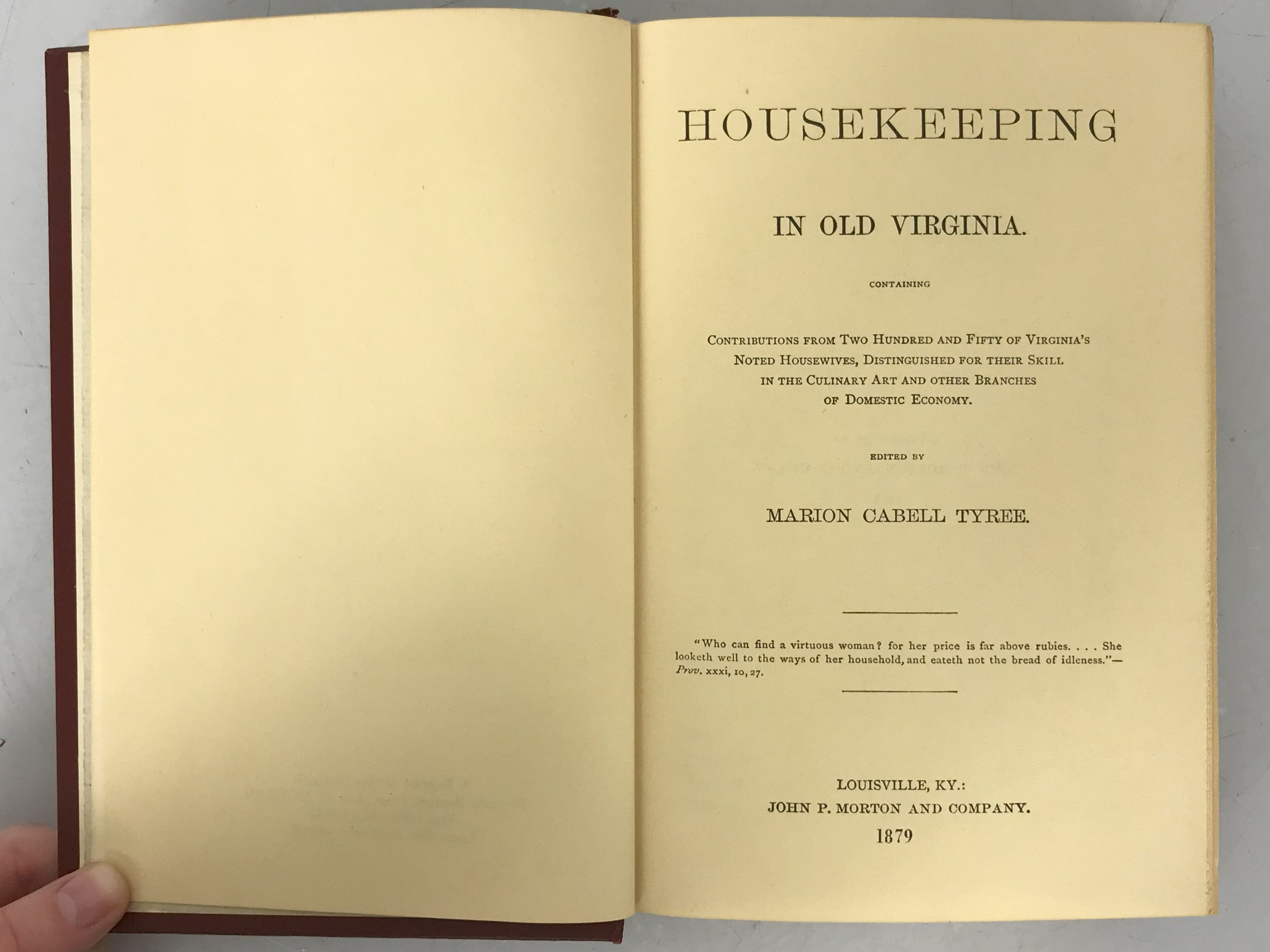 Housekeeping Old Virginia by MC Tyree 1965 Vintage Reprint