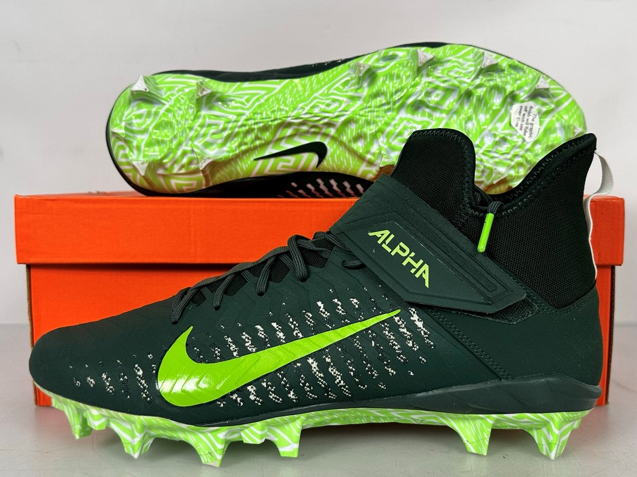 Nike Dark Green Alpha Menace Pro 2 Mid SMU P Football Cleats Men's Size 14 *Used - Like New w/ Box*