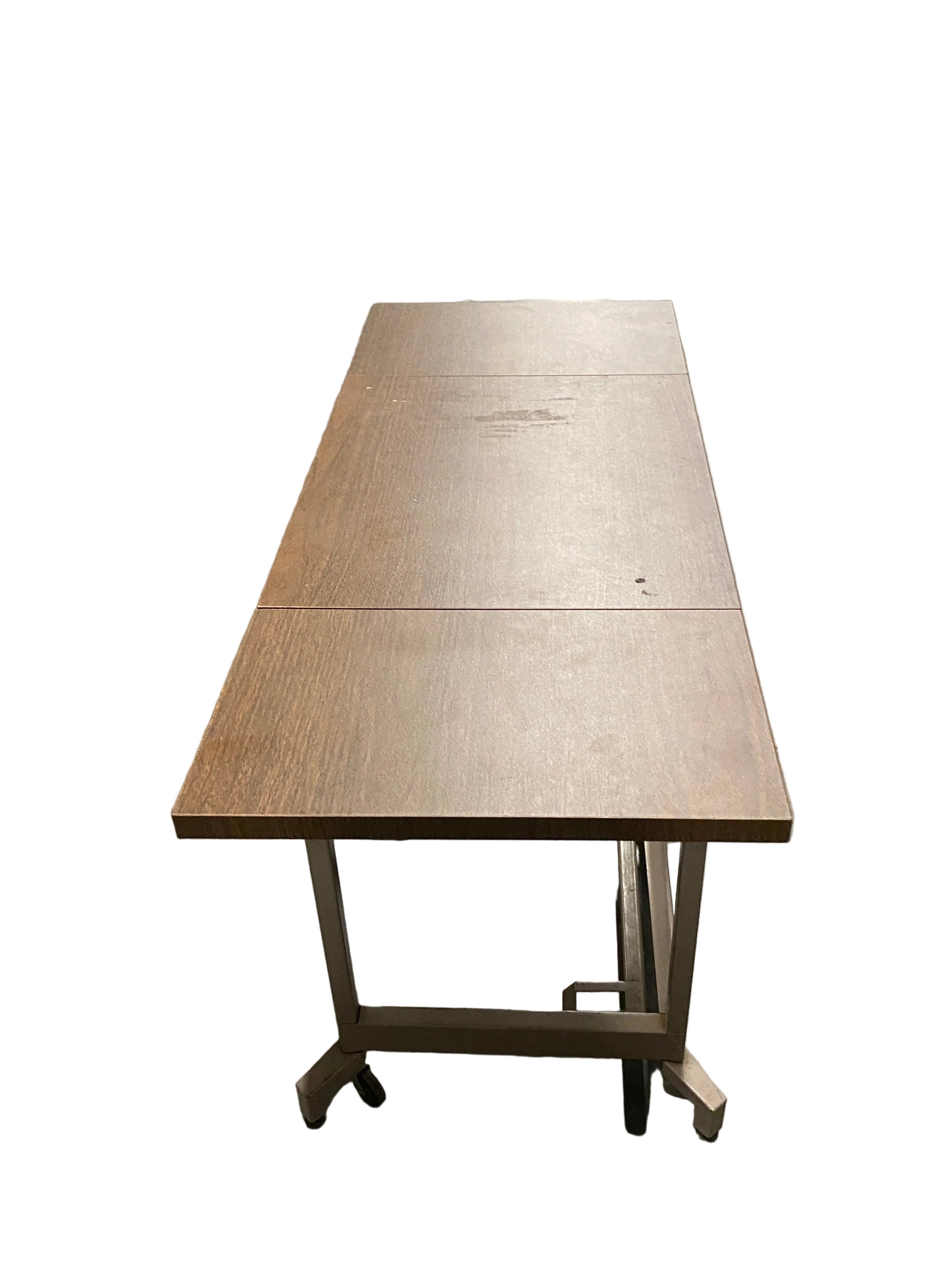 Extendable Dark Oak Table With Wheels