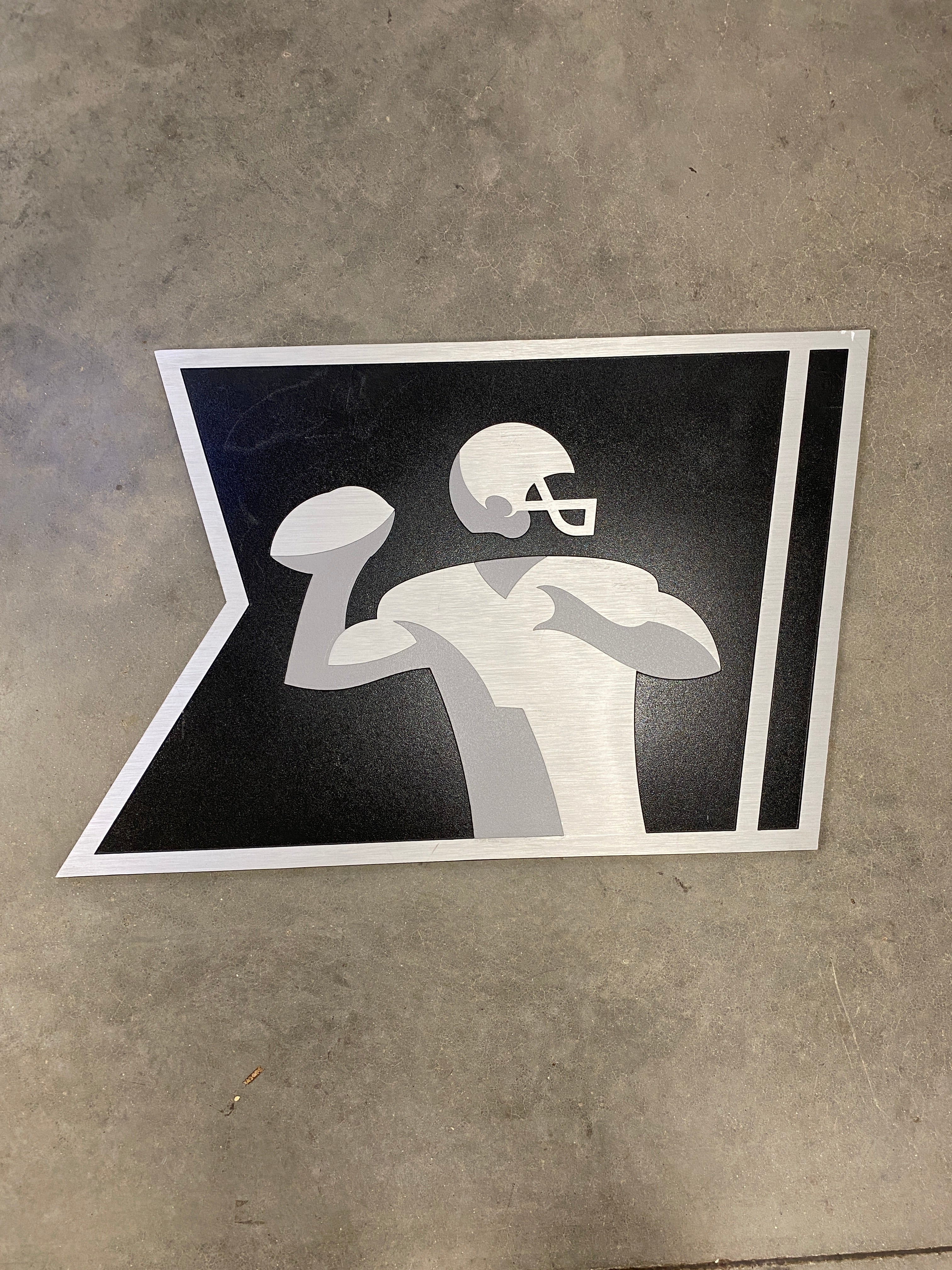 Metal Art Piece Silhouette of Football Player
