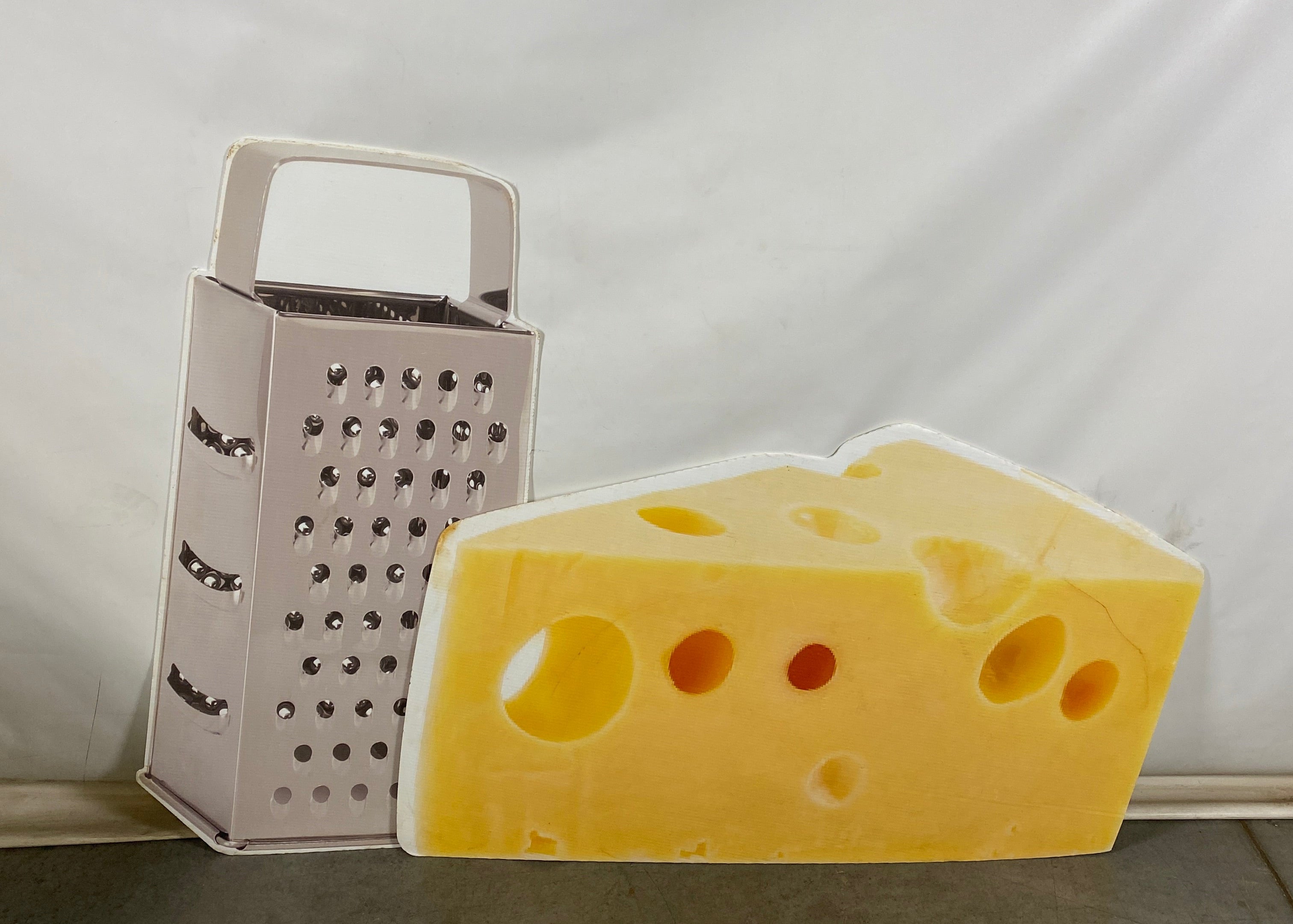 "Cheese Grater w/ Cheese" Cardboard Cut Out