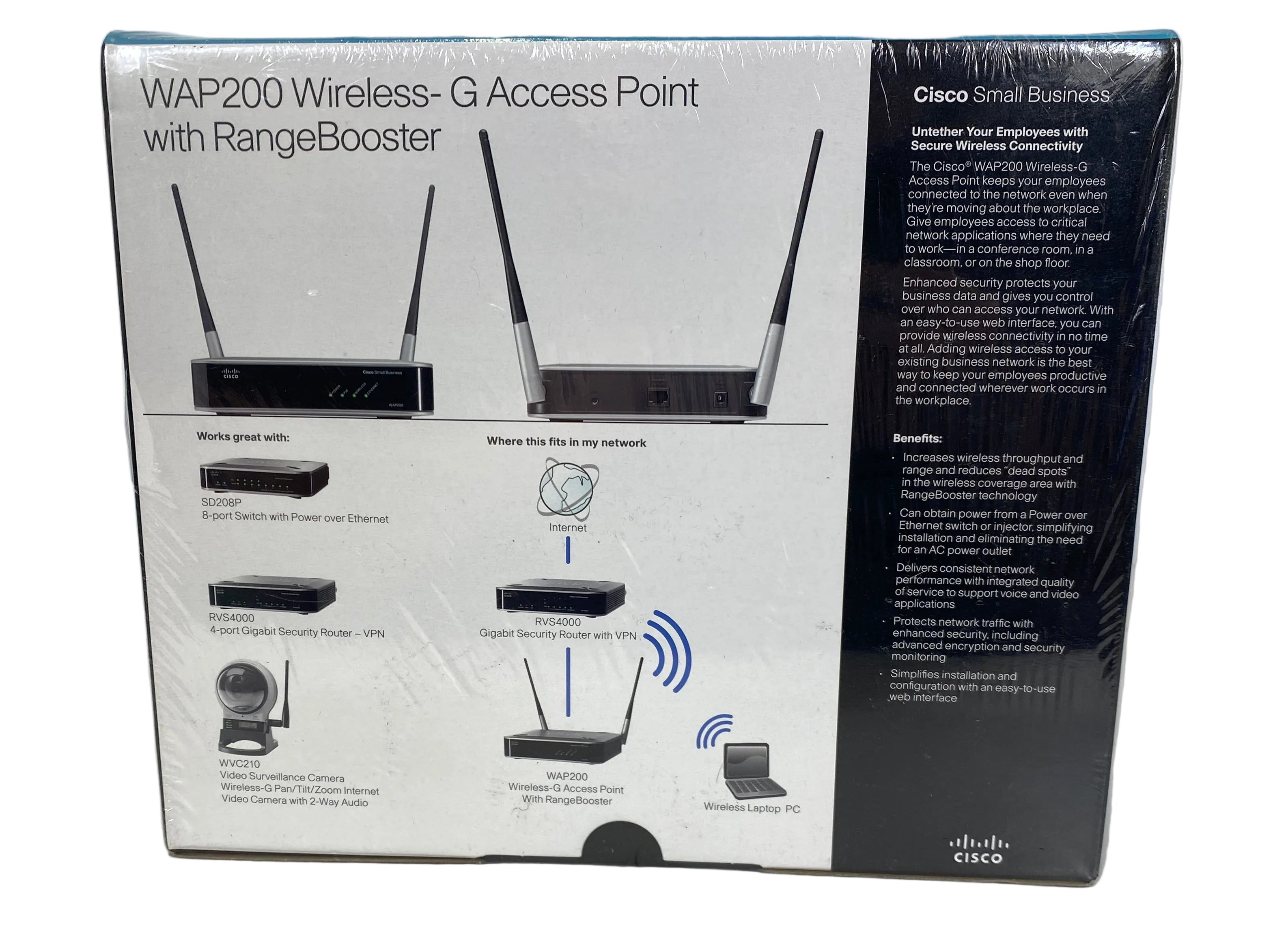 Cisco WAP200 Wireless-G Access Point with RangeBooster *New*
