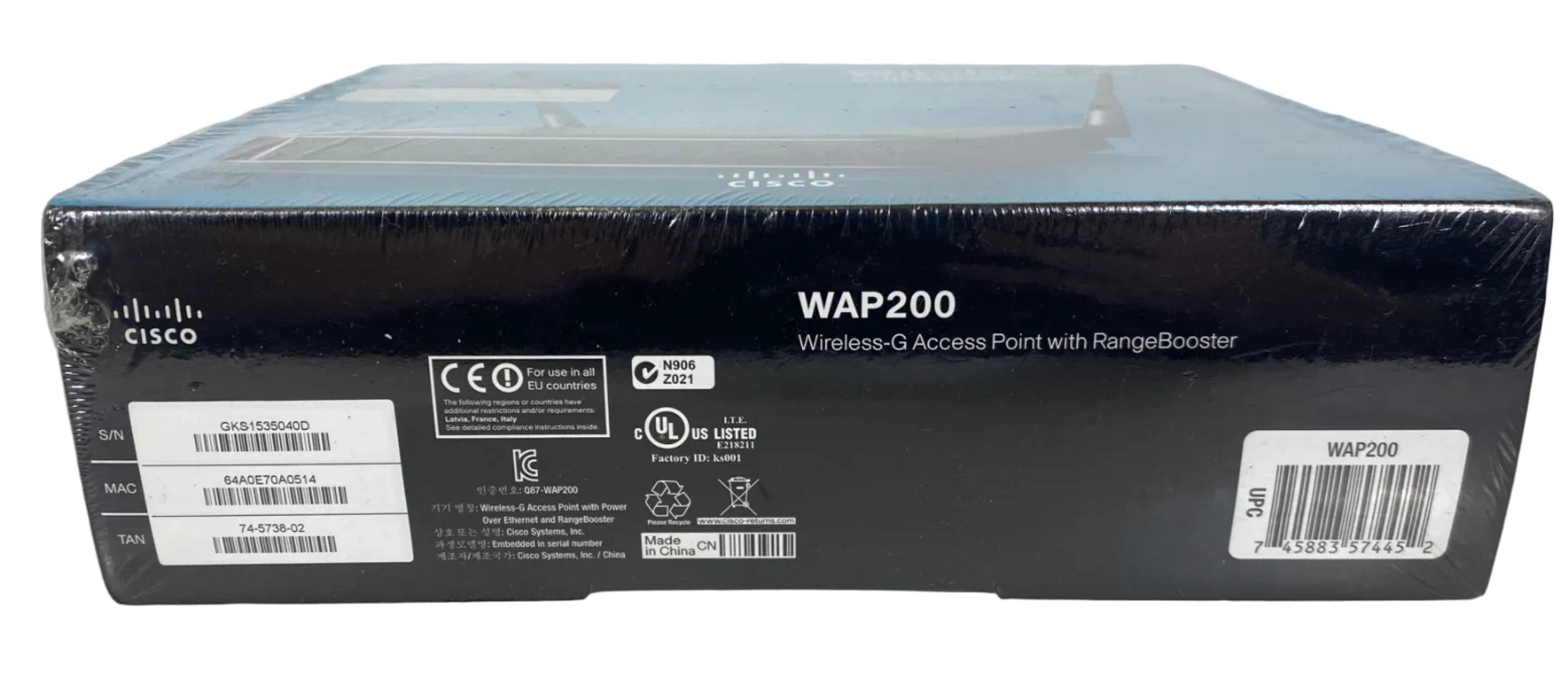 Cisco WAP200 Wireless-G Access Point with RangeBooster *New*