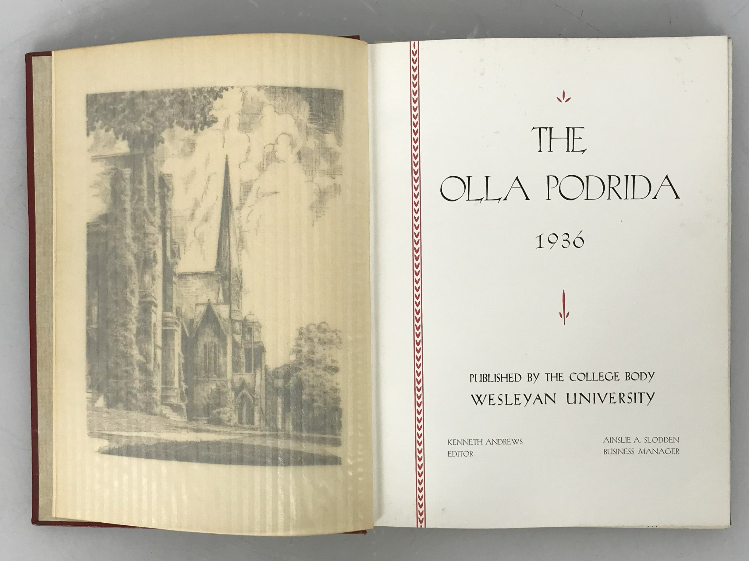 1936 The Olla Podrida Wesleyan University Yearbook