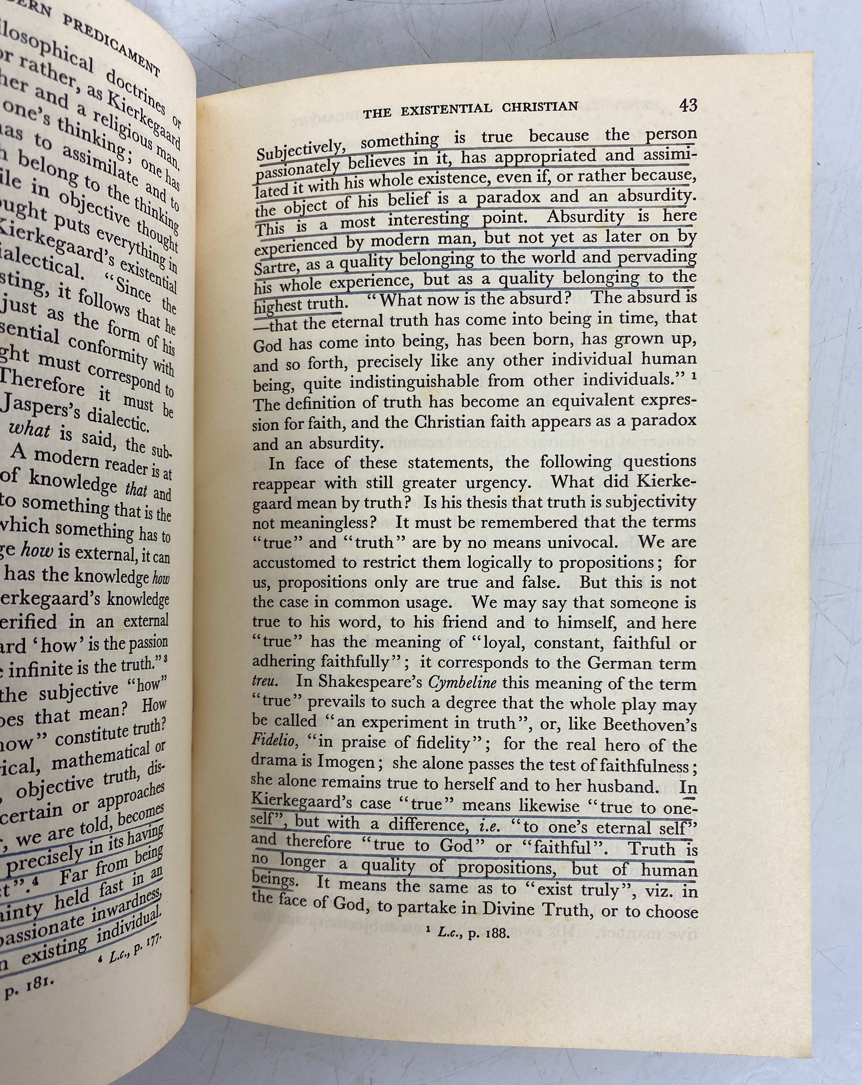 2  Vols: Existentialism For & Against/Existentialism & the Modern Predicament SC