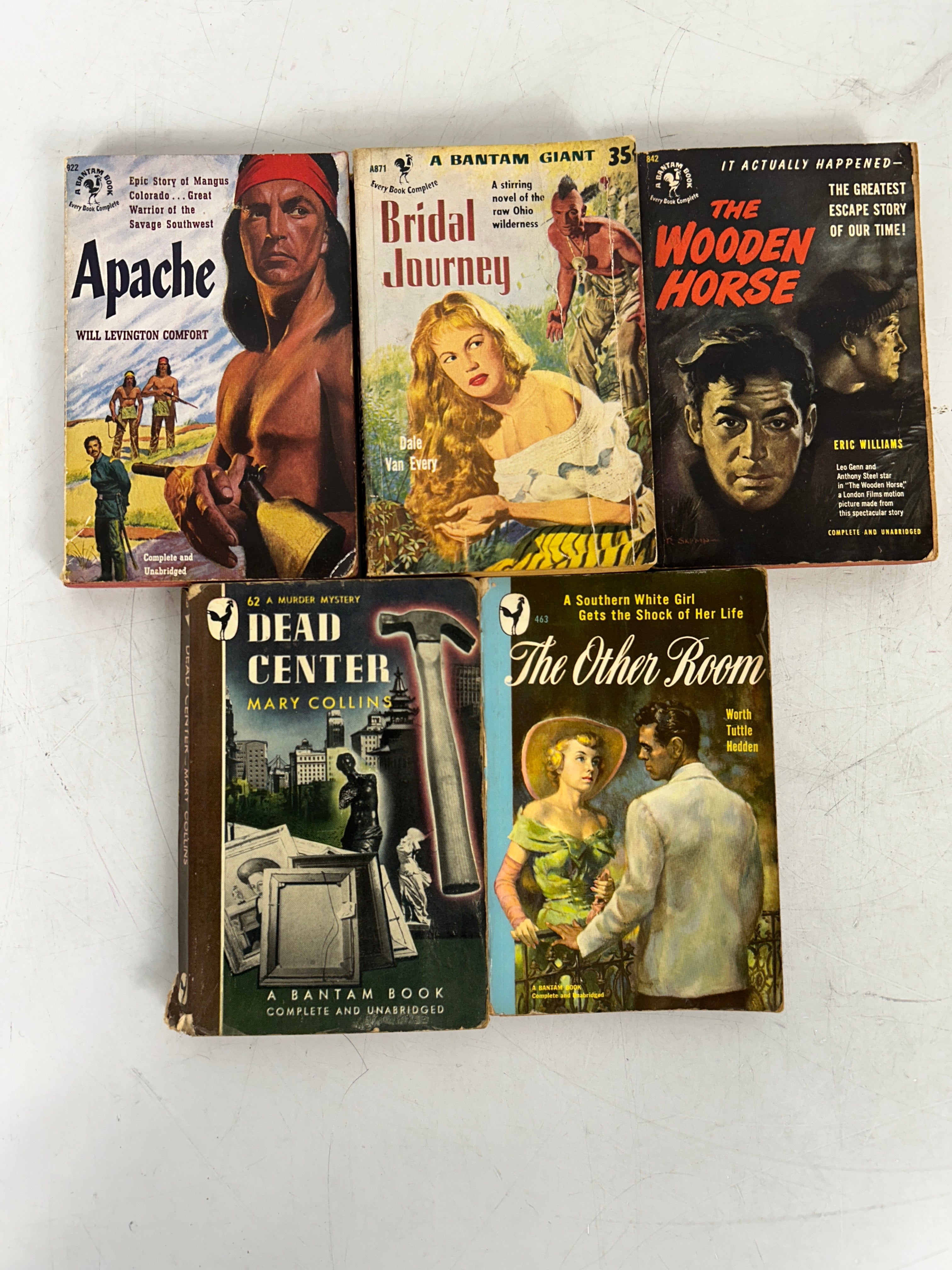 Lot of 5 Vintage Pulp Bantam Paperbacks 1946-1952 SC