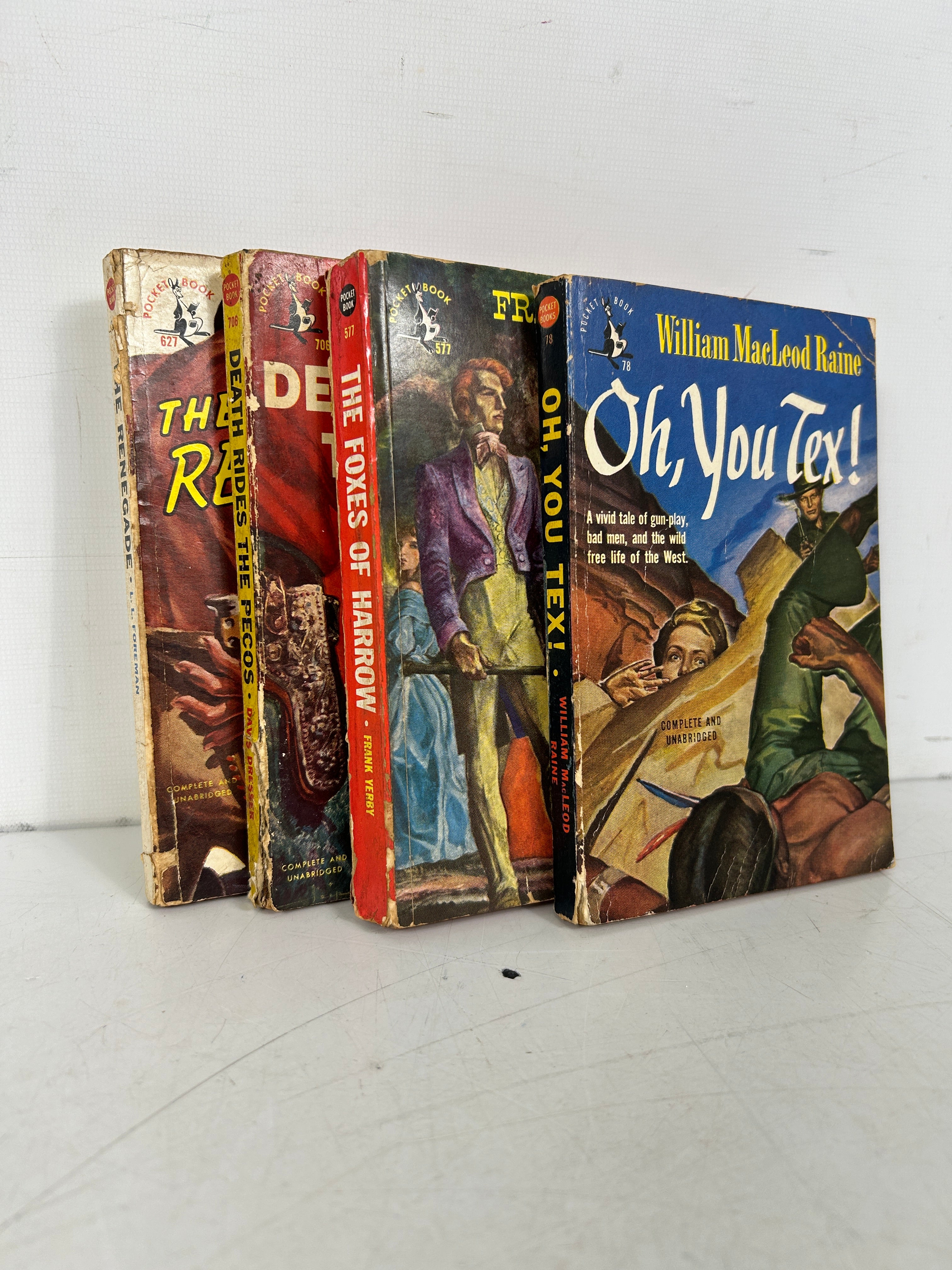 Lot of 4 Vintage Pulp Pocket Book Paperbacks 1948-1950 SC