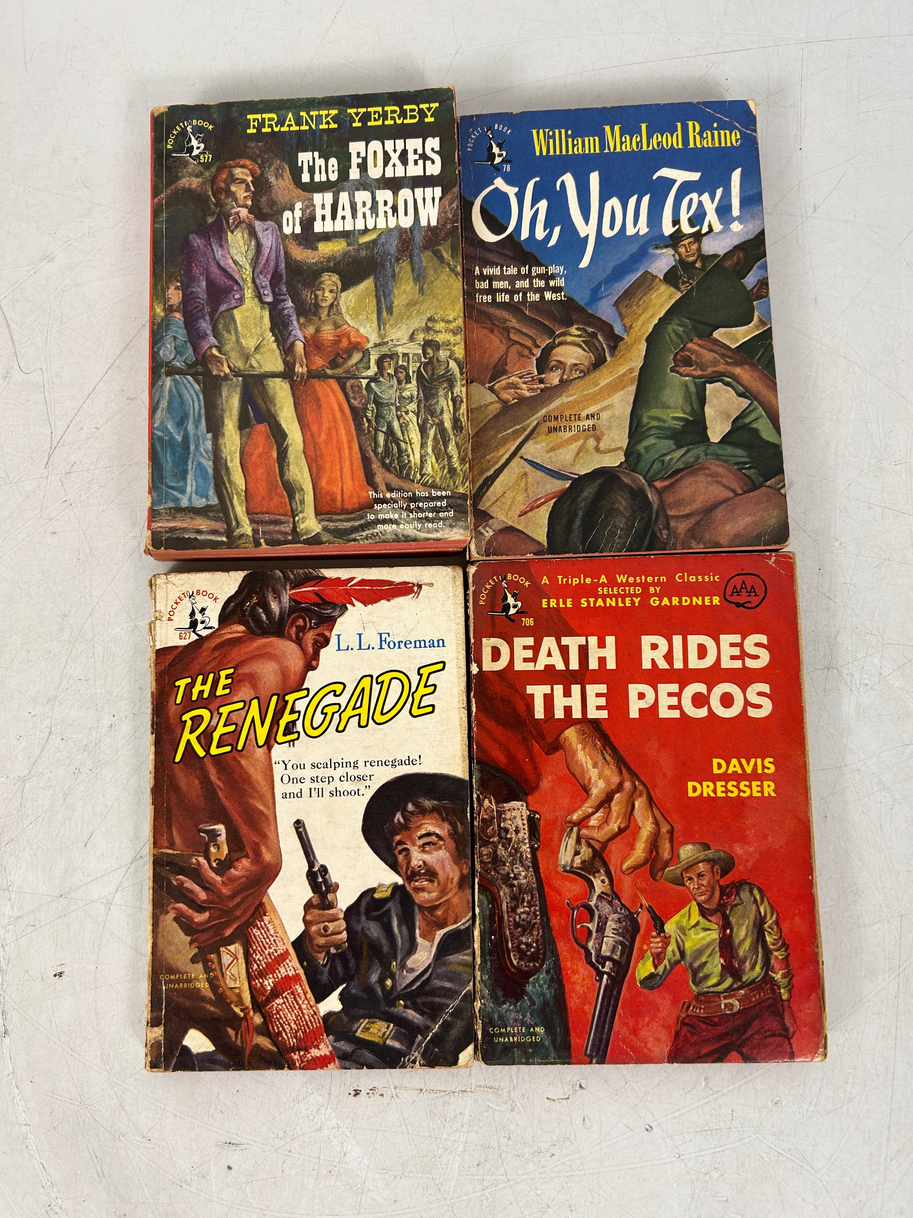Lot of 4 Vintage Pulp Pocket Book Paperbacks 1948-1950 SC