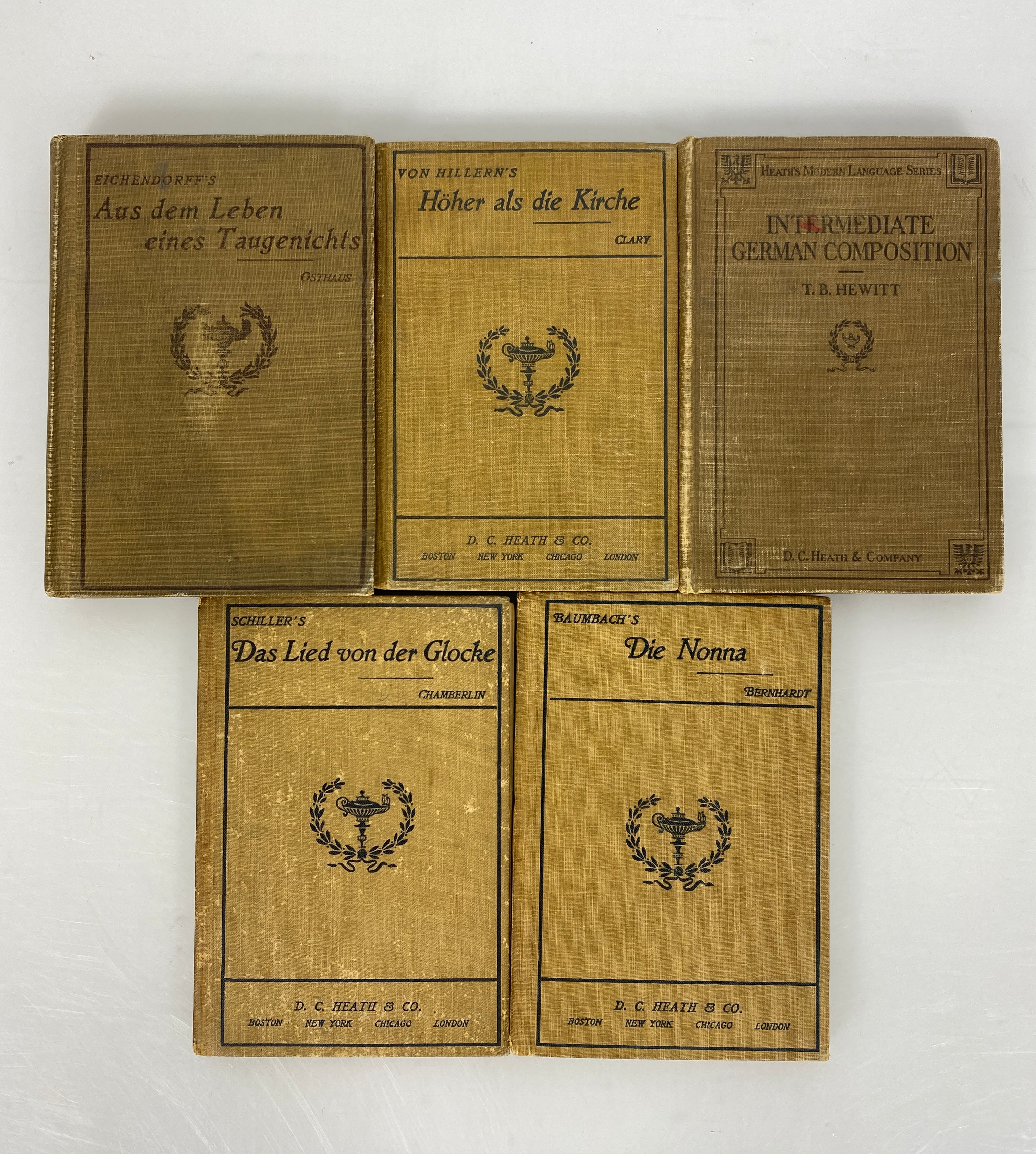 5 Antique Heath's Modern Language Series in German 1892-1923 HC