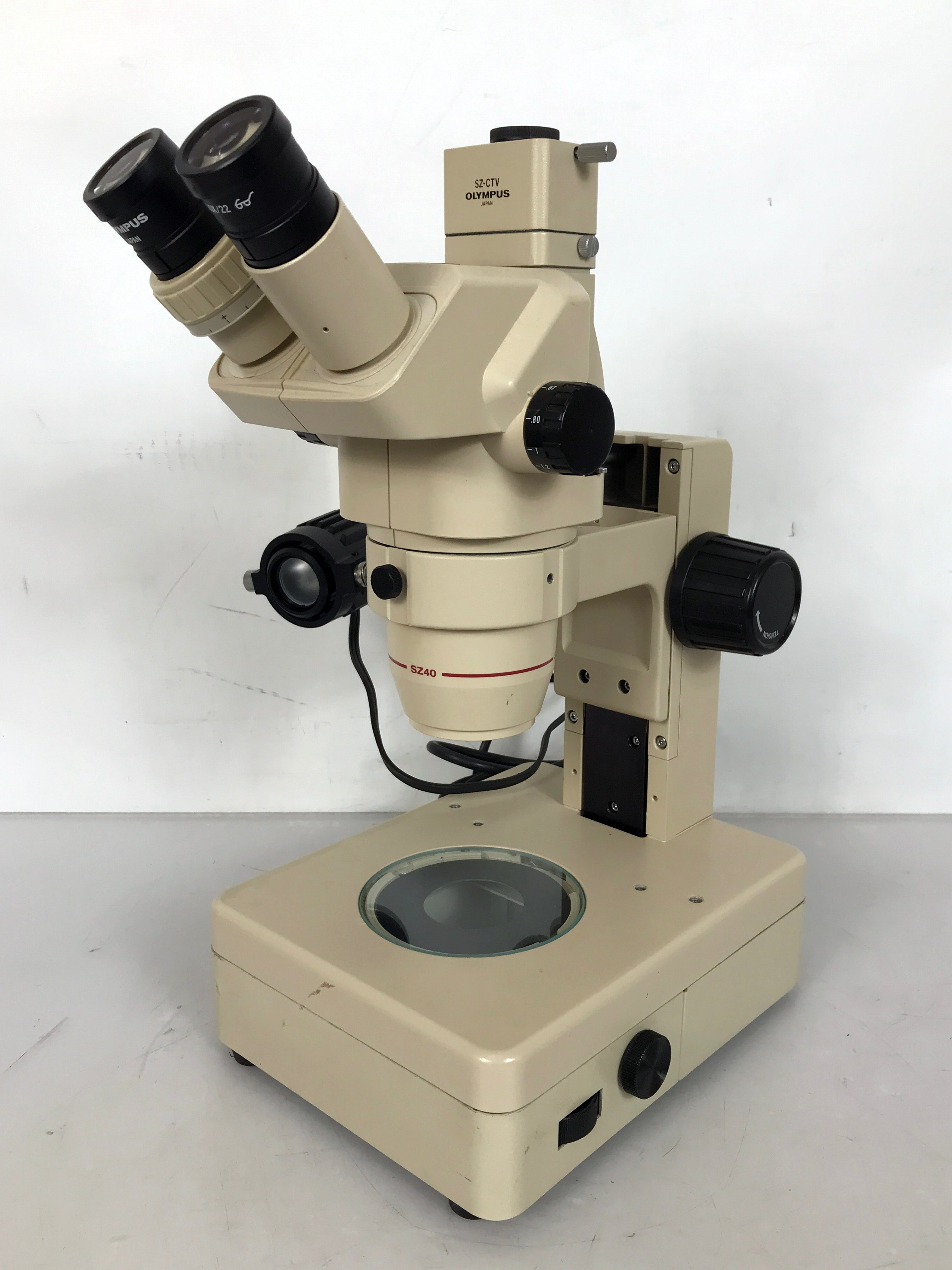 Olympus SZ40 Stereo Zoom Microscope SZ-ST w/ SZ-CTV Camera Scope Adapter