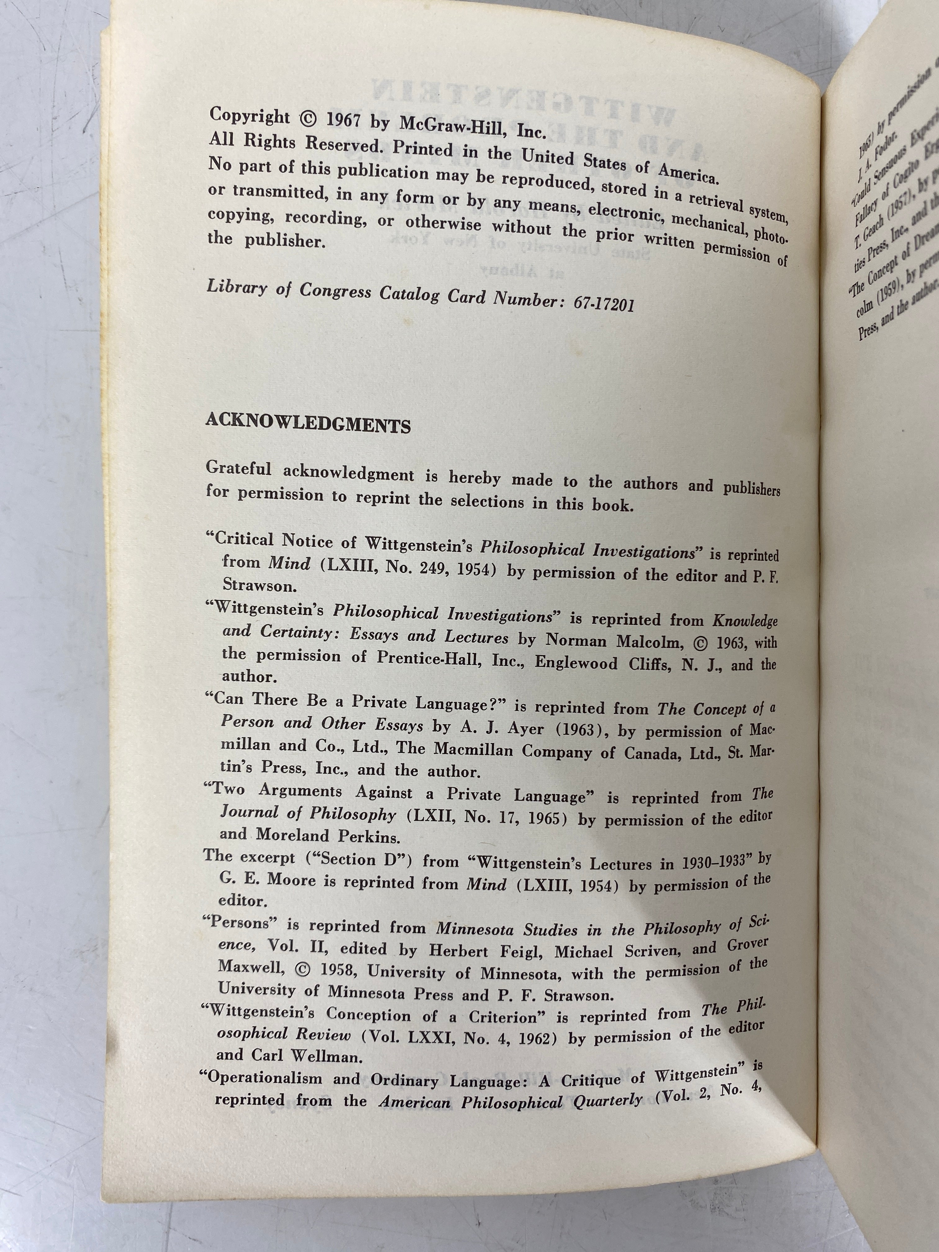 Wittgenstein and the Problem of Other Minds Harold Morick 1967 SC