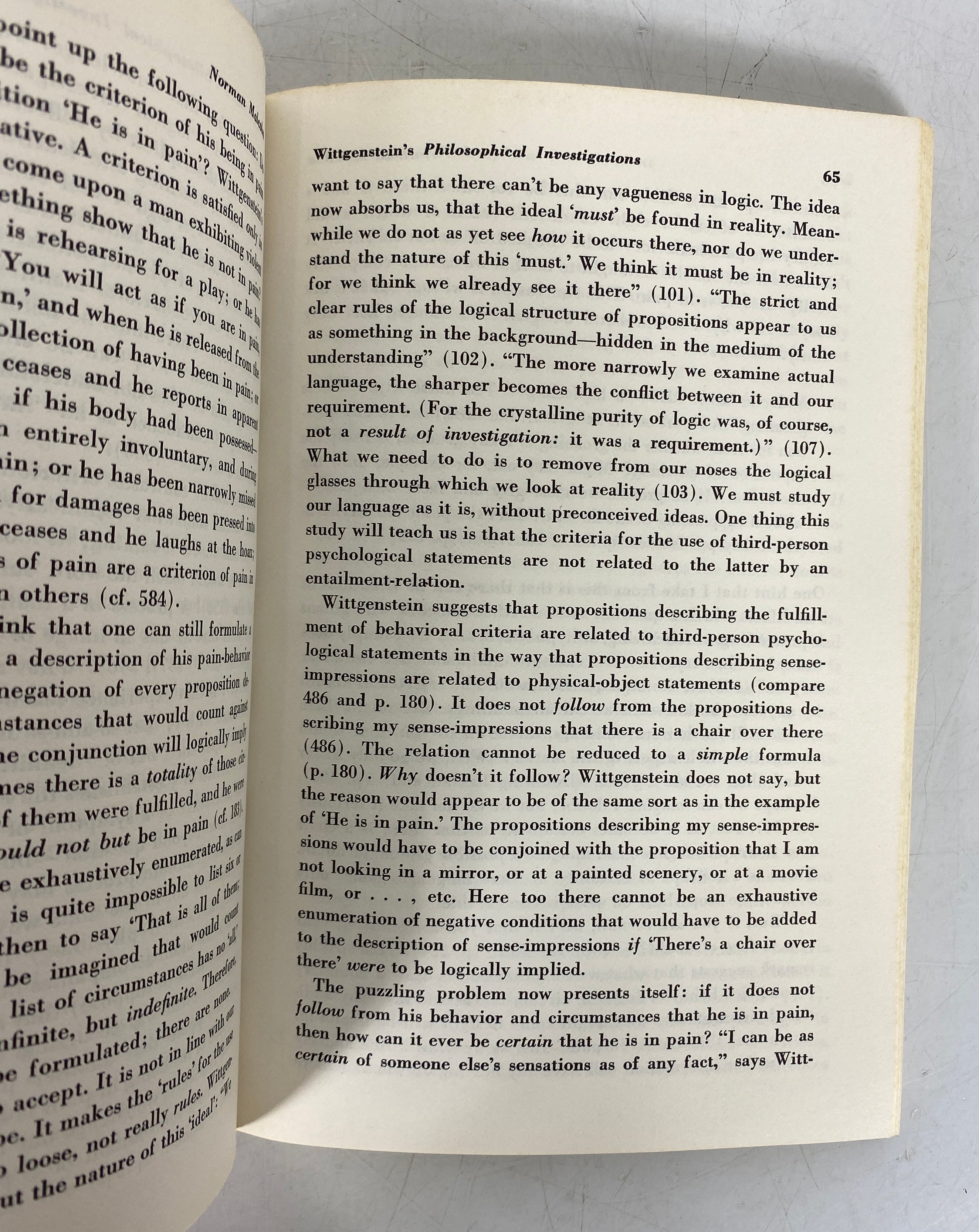 Wittgenstein and the Problem of Other Minds Harold Morick 1967 SC