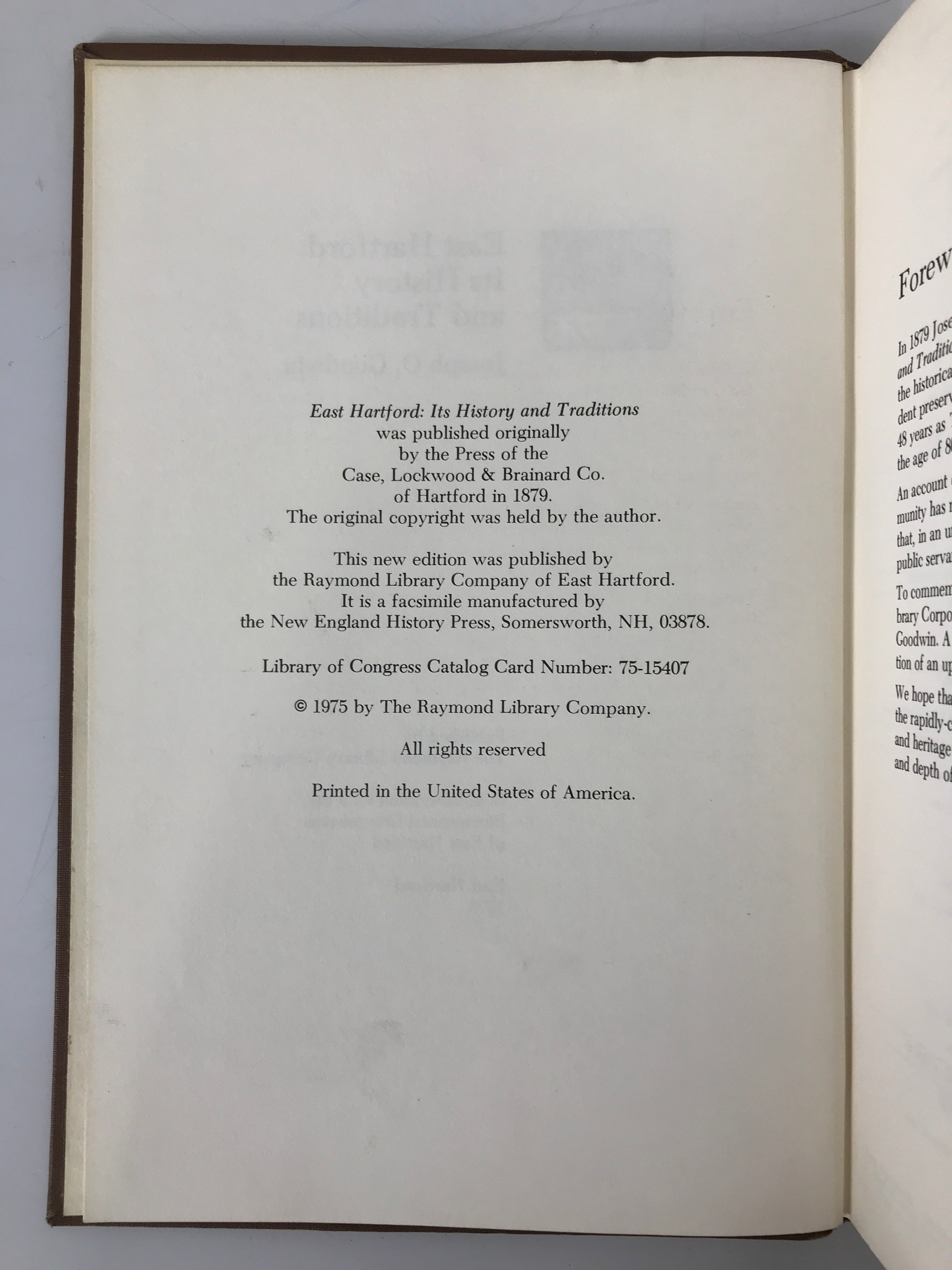 Lot of 3 Connecticut History: East Hartford/Second Church/Particular Court HC