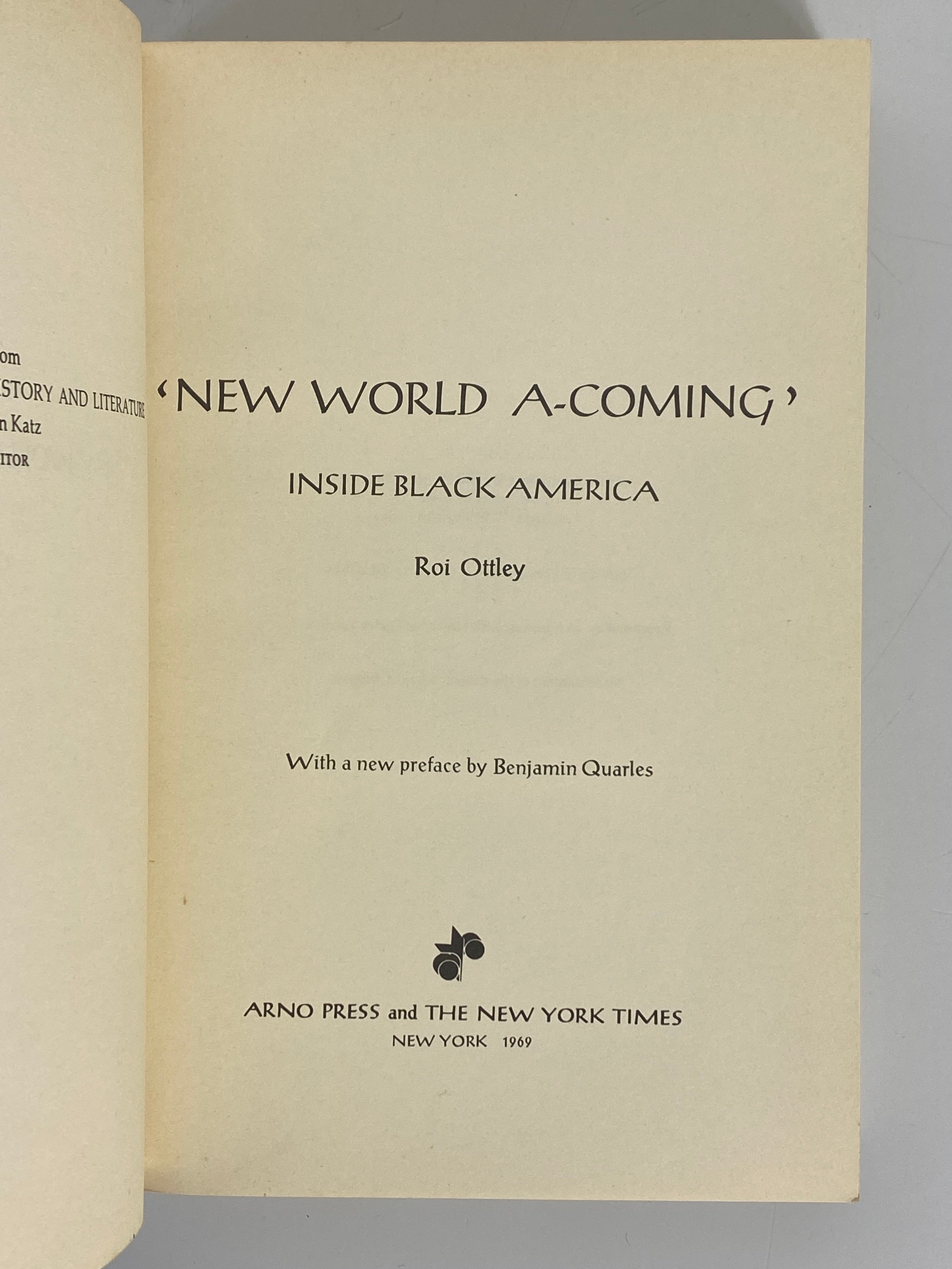 2 Vols: White Justice (Blackburn)/New World A-Coming (Ottley) 1968-71 SC