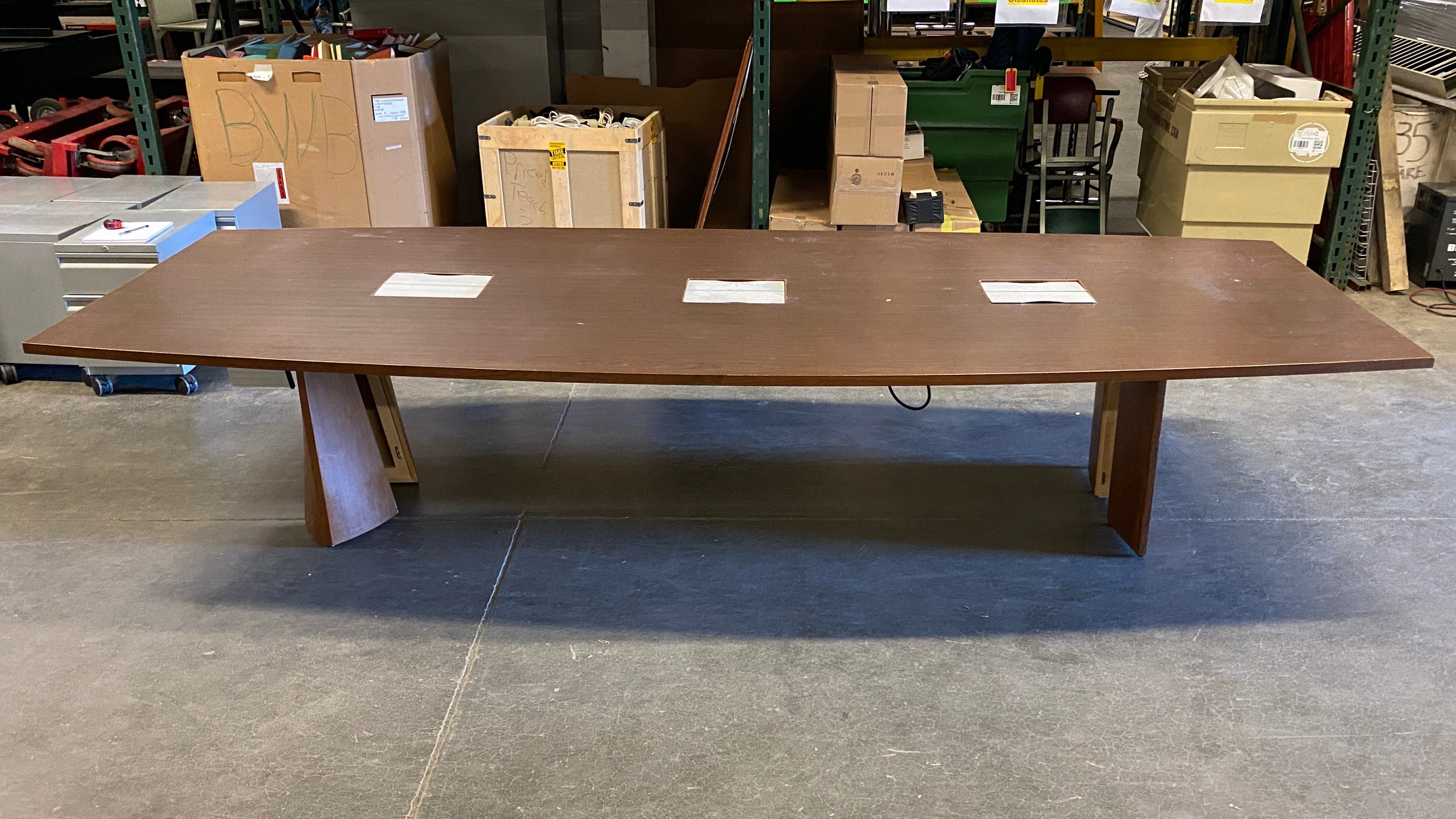 Large Wooden Conference Table w/ Outlet Placements