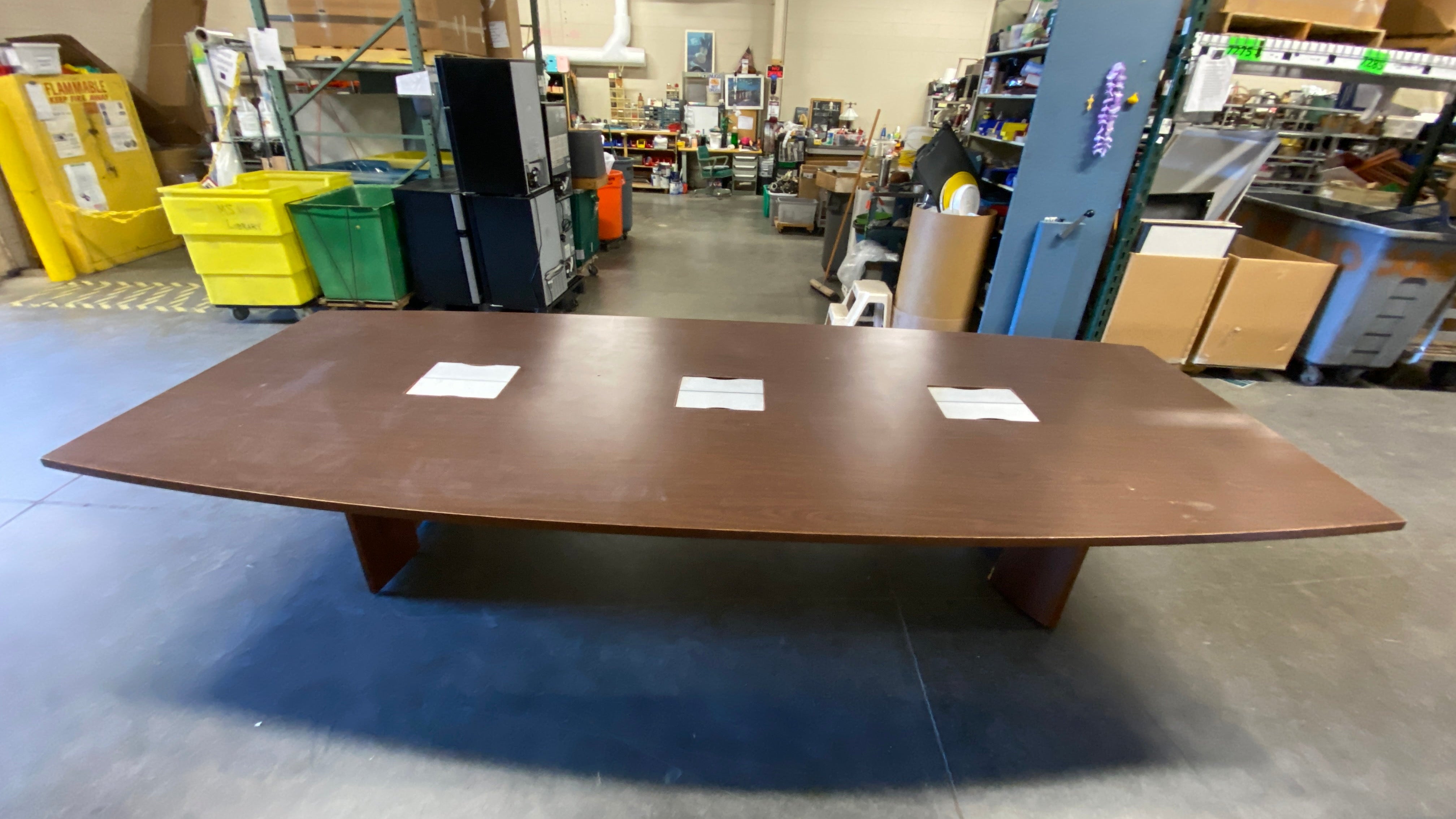 Large Wooden Conference Table w/ Outlet Placements
