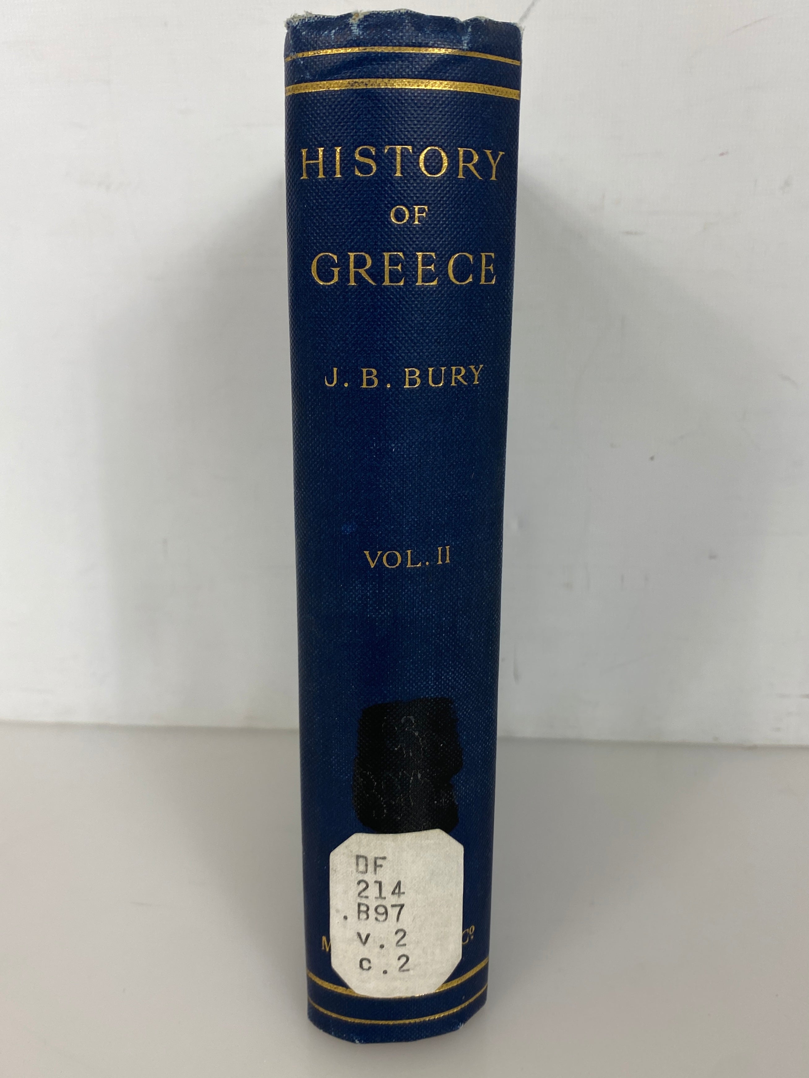 A History of Greece by J.B. Bury Vol II 1902 Antique Ex-Library HC