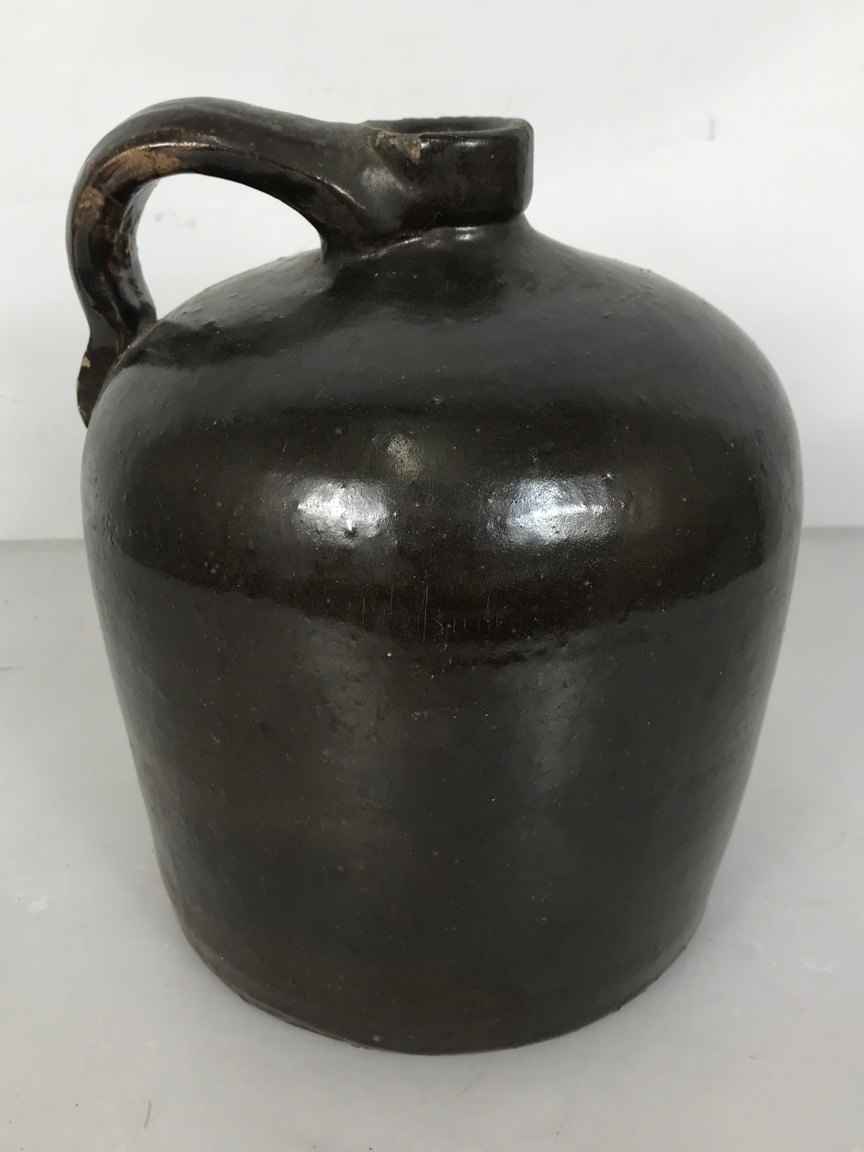 Antique 1 Gallon Brown Stoneware Pottery Whiskey or Cider Jug
