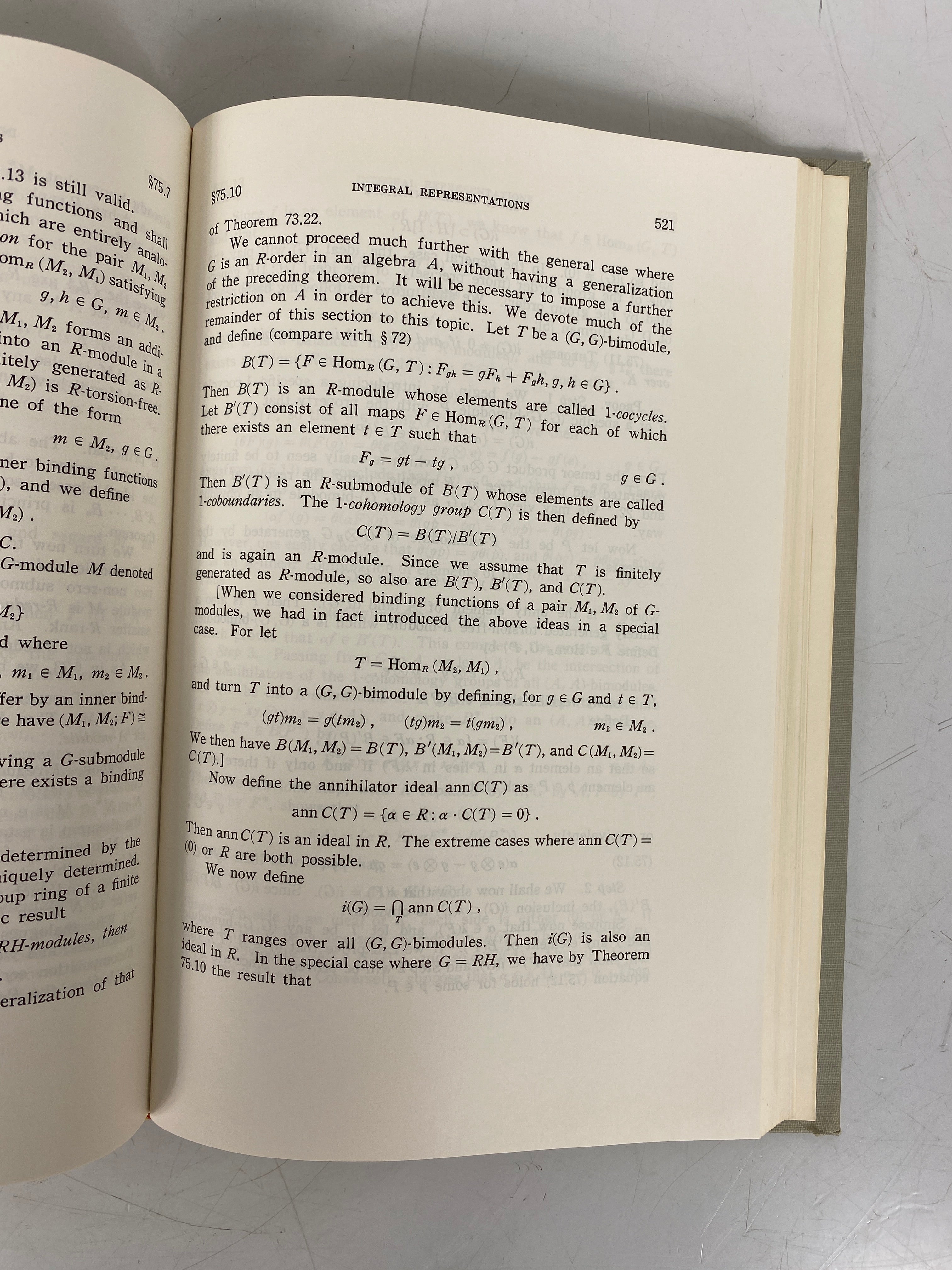 Representation Theory of Finite Groups and Associative Algebras 1966 HC