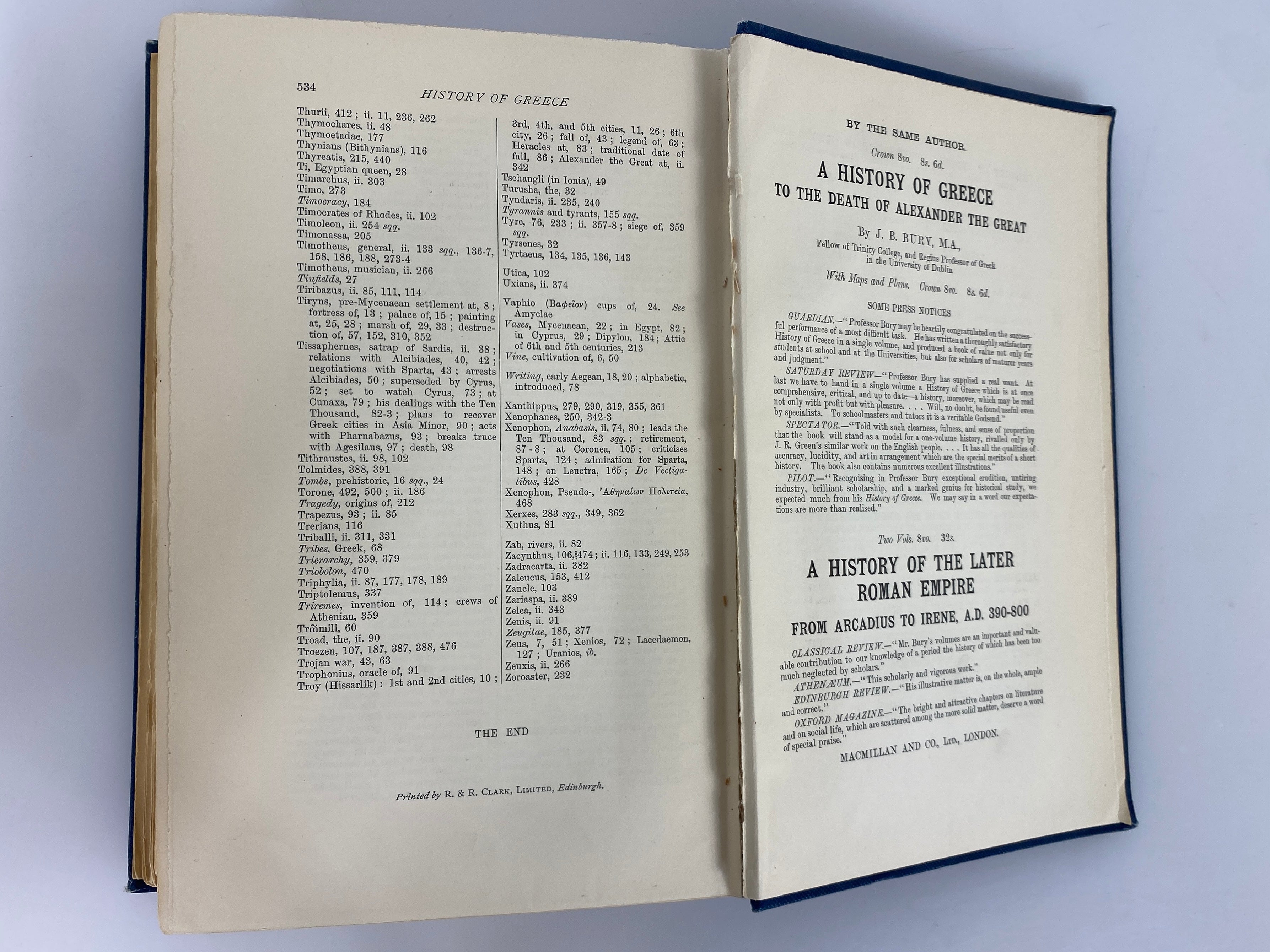 A History of Greece by J.B. Bury Vol II 1902 Antique Ex-Library HC