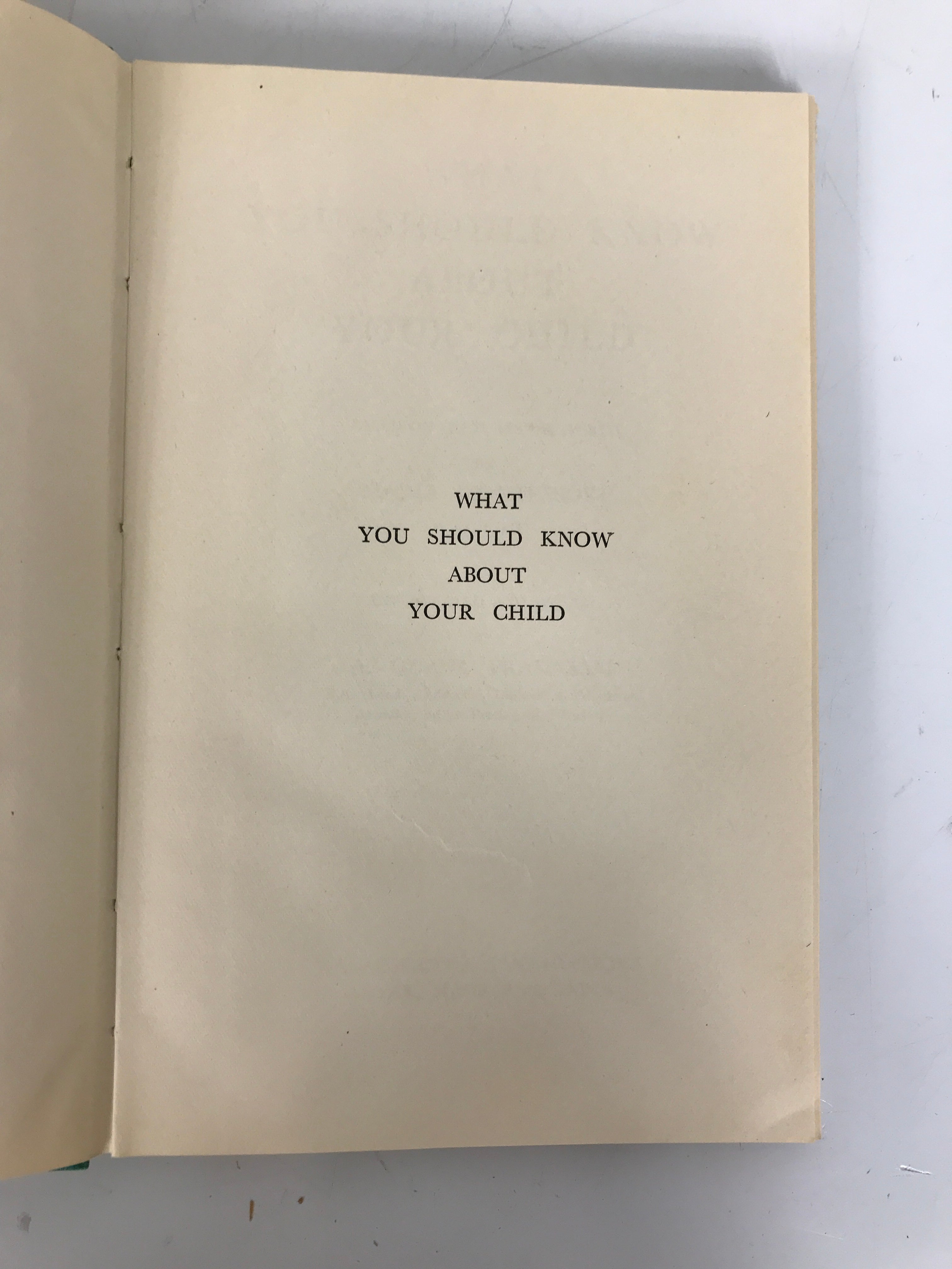 What You Should Know About Your Child Montessori 1961 HC DJ