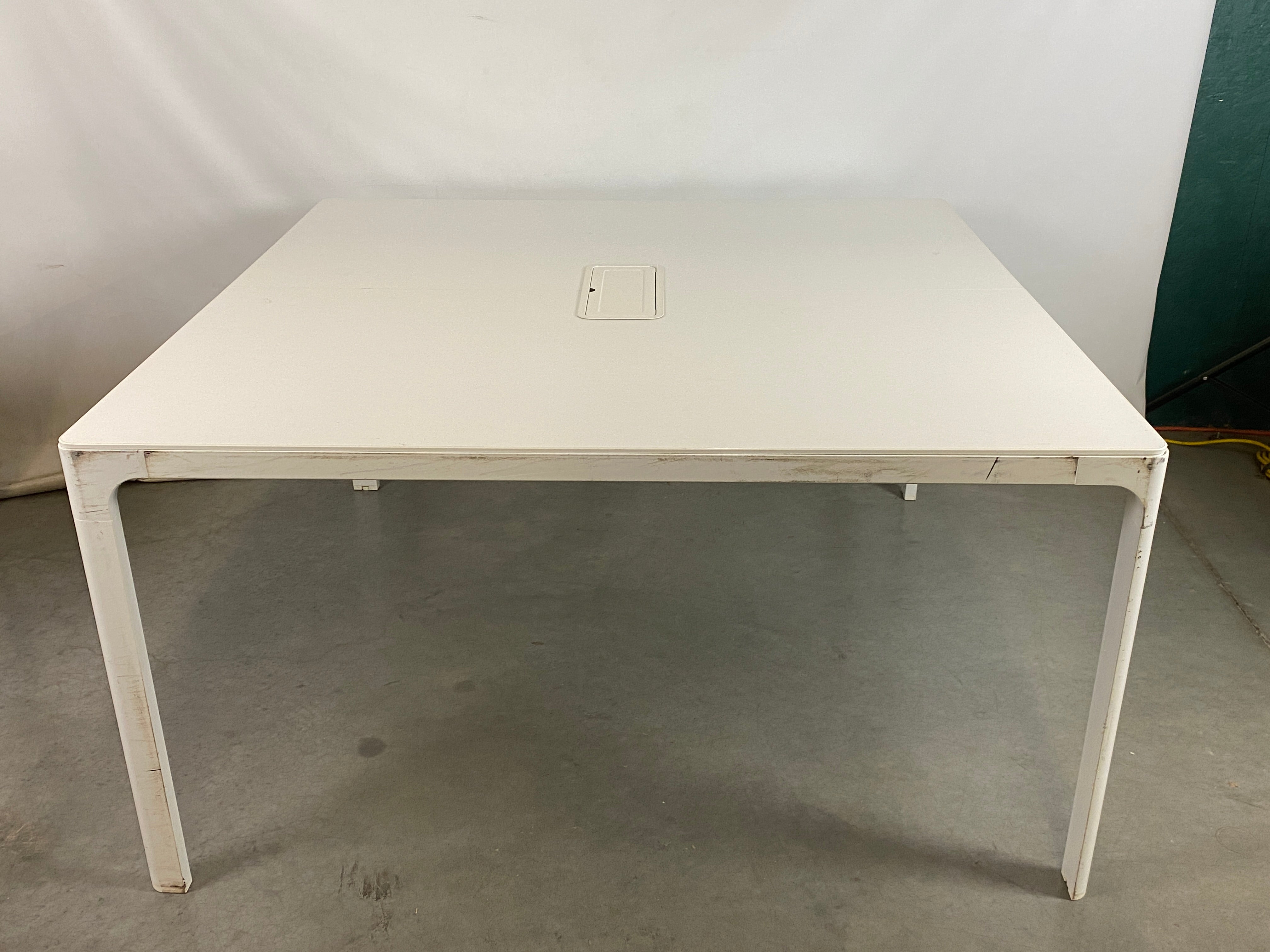 White Ikea Bekant Square Conference Table