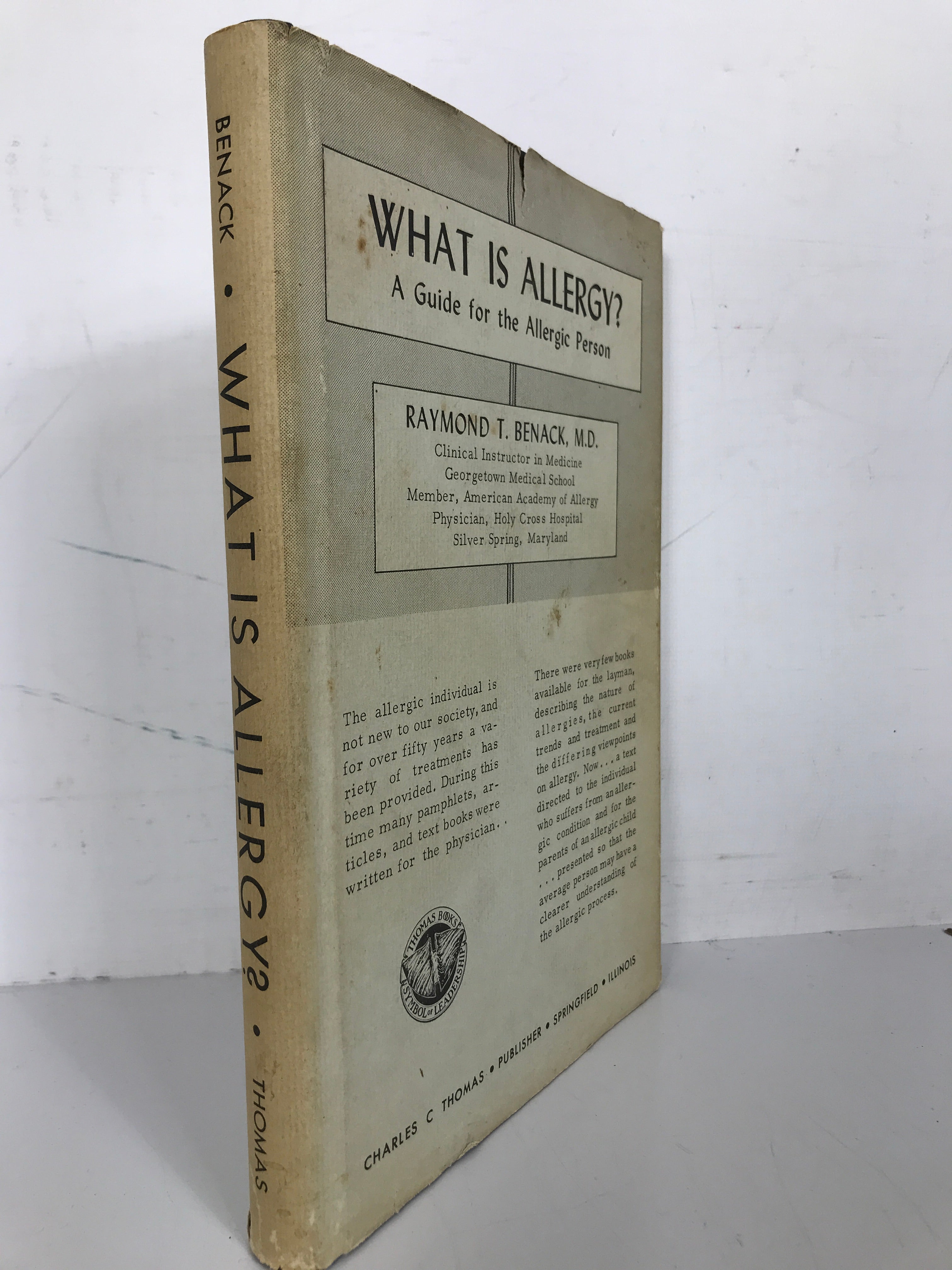 What is Allergy? by Raymond Benack 1967 HC DJ