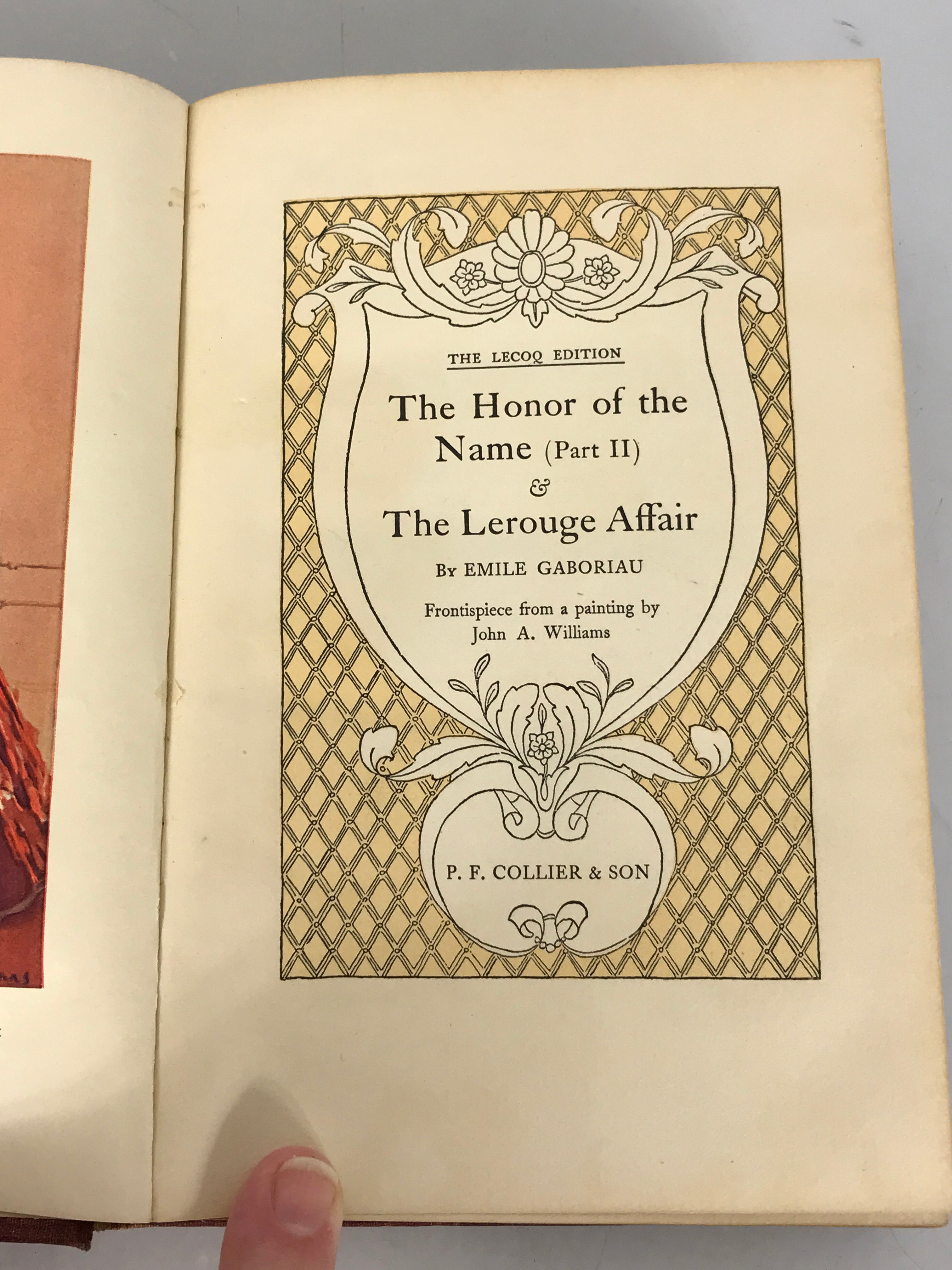 The Honor of the Name (Part II) and The Lerouge Affair by Emile Gaboriau Antique Lecoq Edition 1908 HC