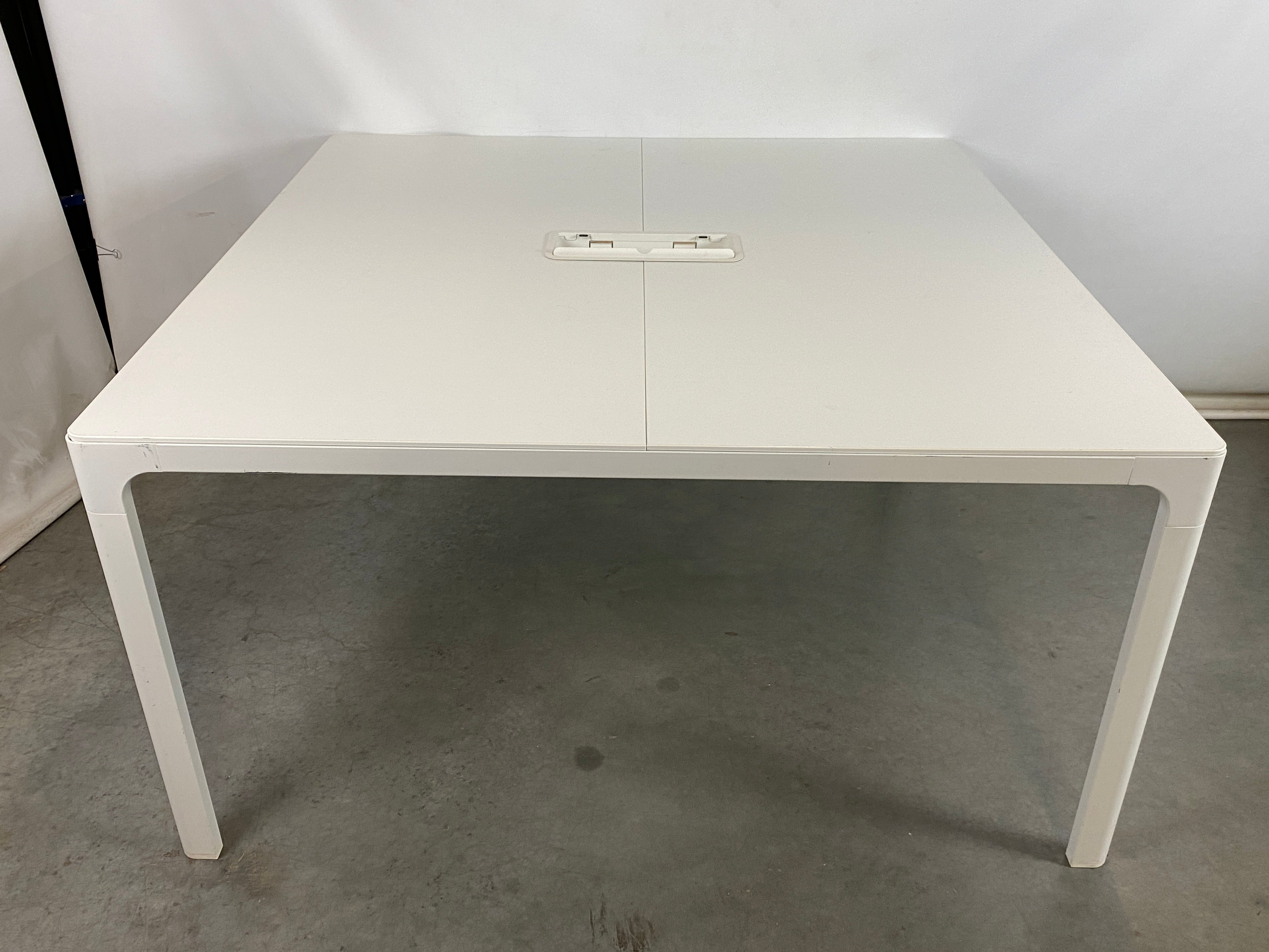 White Ikea Bekant Square Conference Table