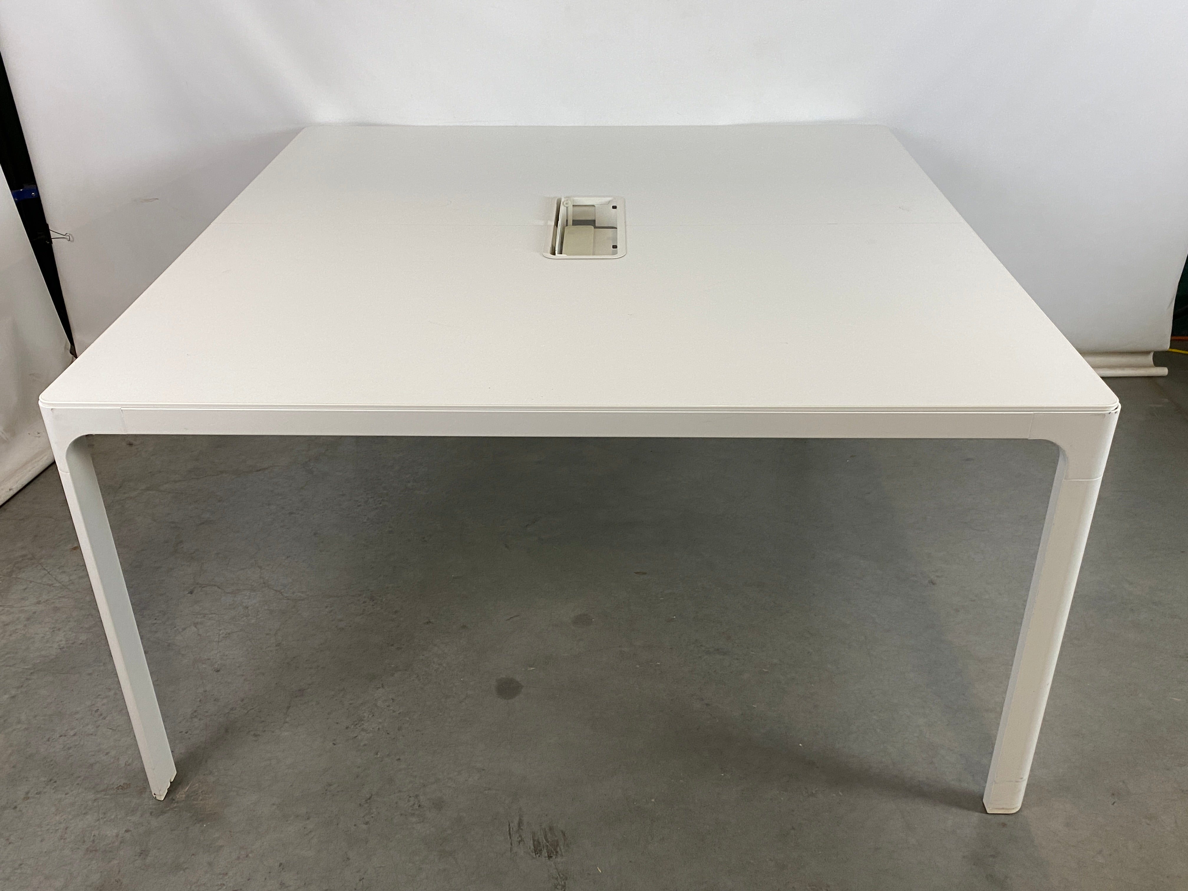 White Ikea Bekant Square Conference Table