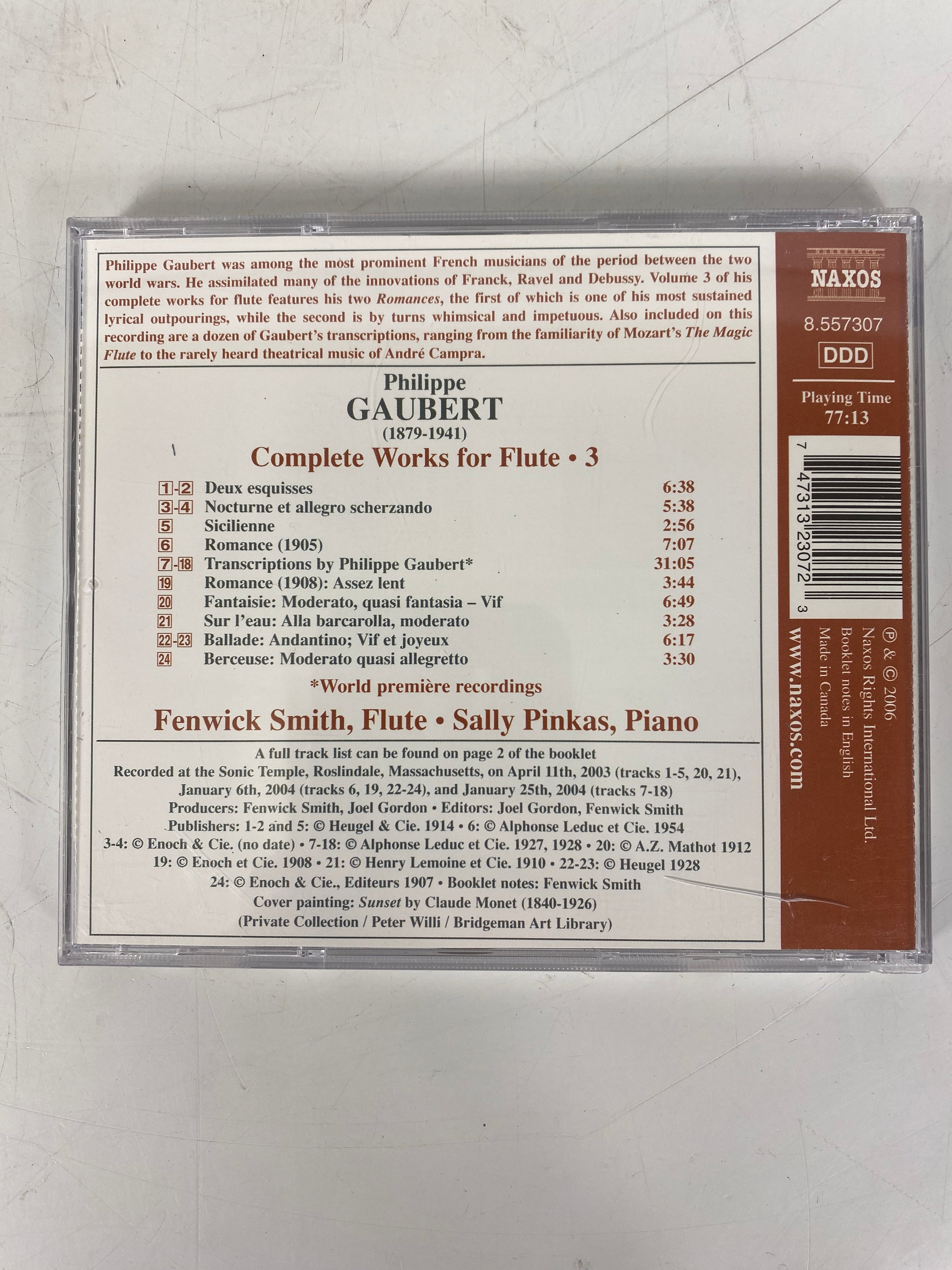 Philippe Gaubert Complete Works for Flute Volume 3 CD