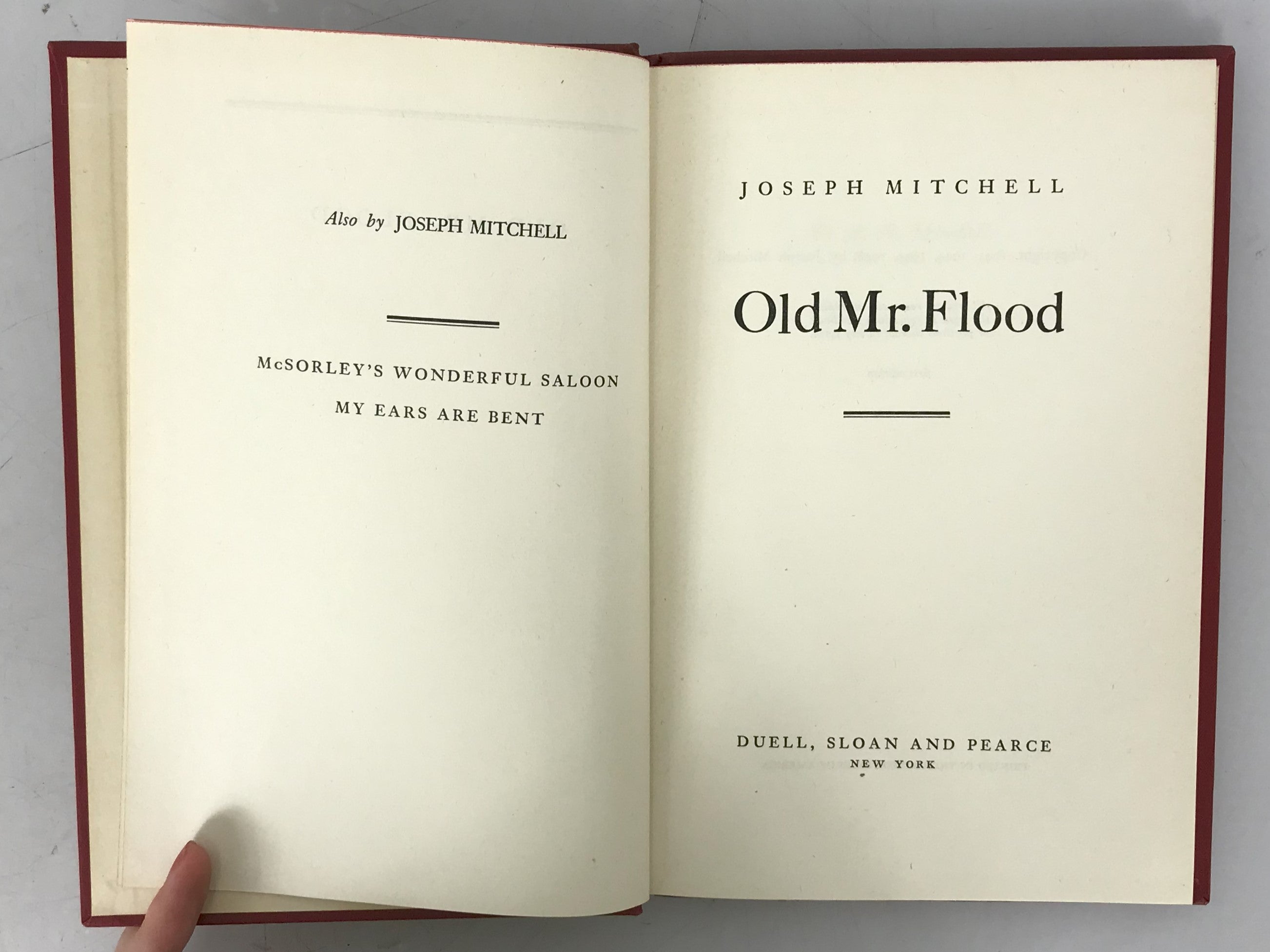Old Mr. Flood by Joseph Mitchell Stated First Edition 1948 HC DJ