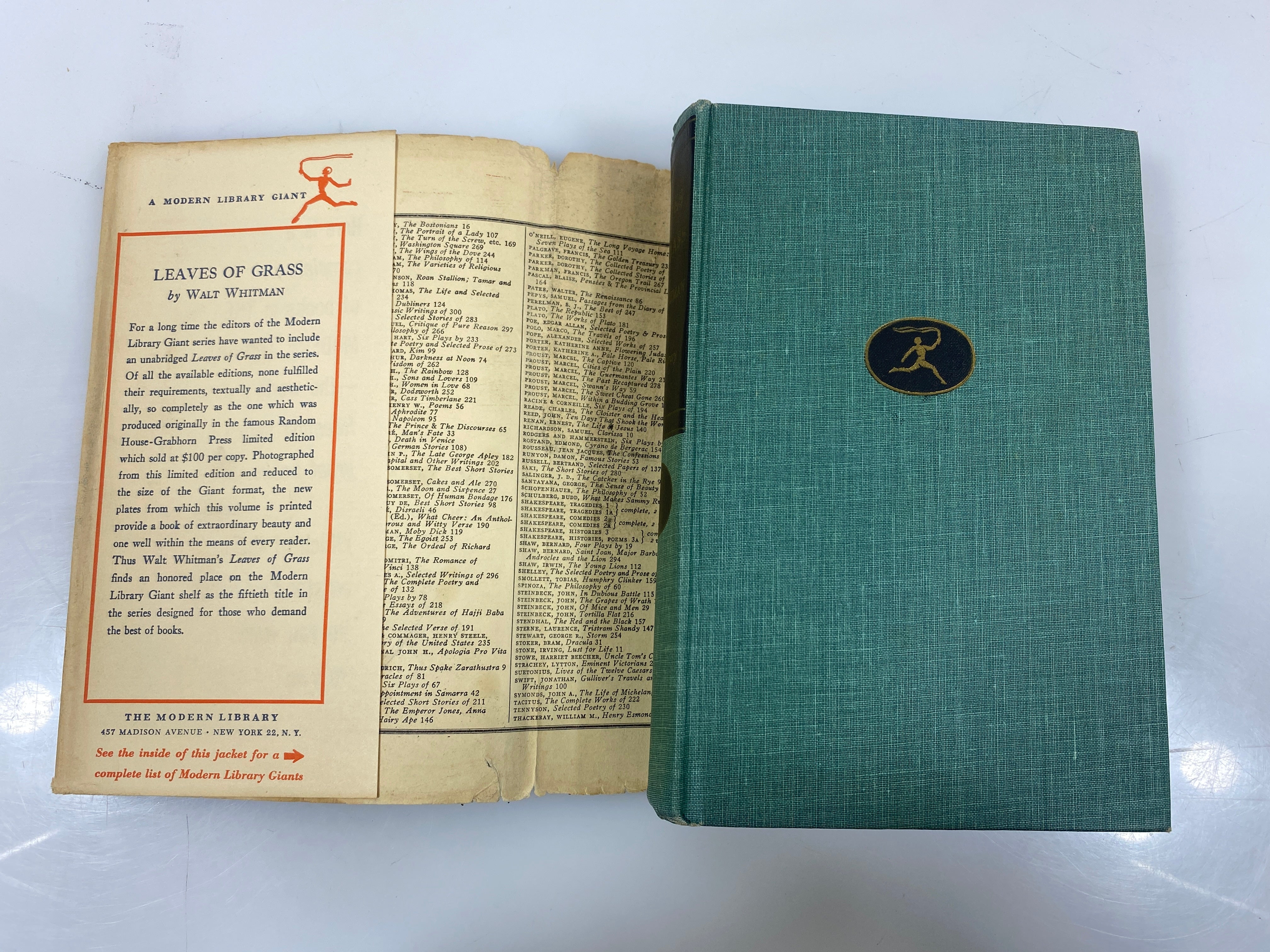 Leaves of Grass by Walt Whitman Modern Library HCDJ