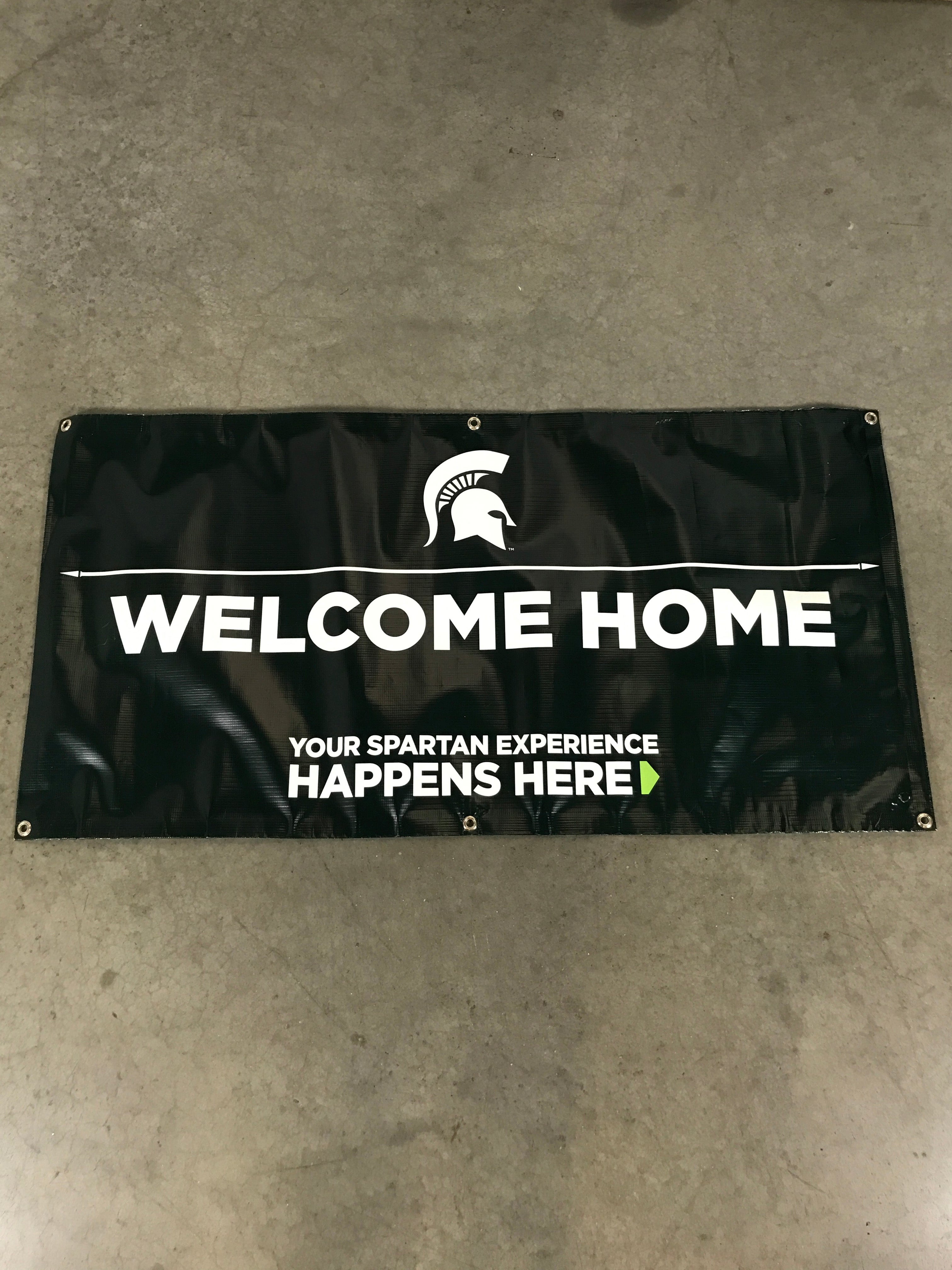 Vinyl Spartan Welcome Home Banner