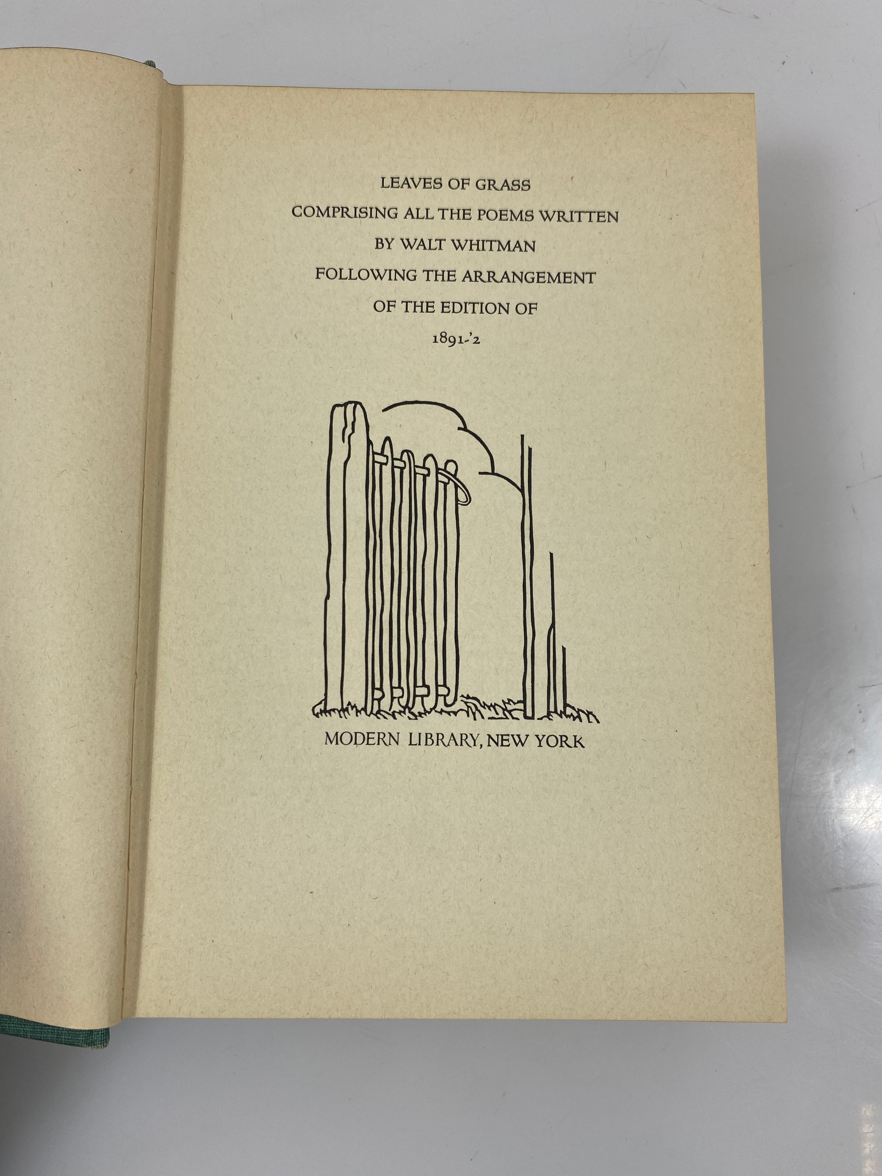 Leaves of Grass by Walt Whitman Modern Library HCDJ