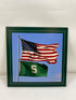 Allied Photographic Photo of The US Flag Sith The Spartan S Flag on Cardstock