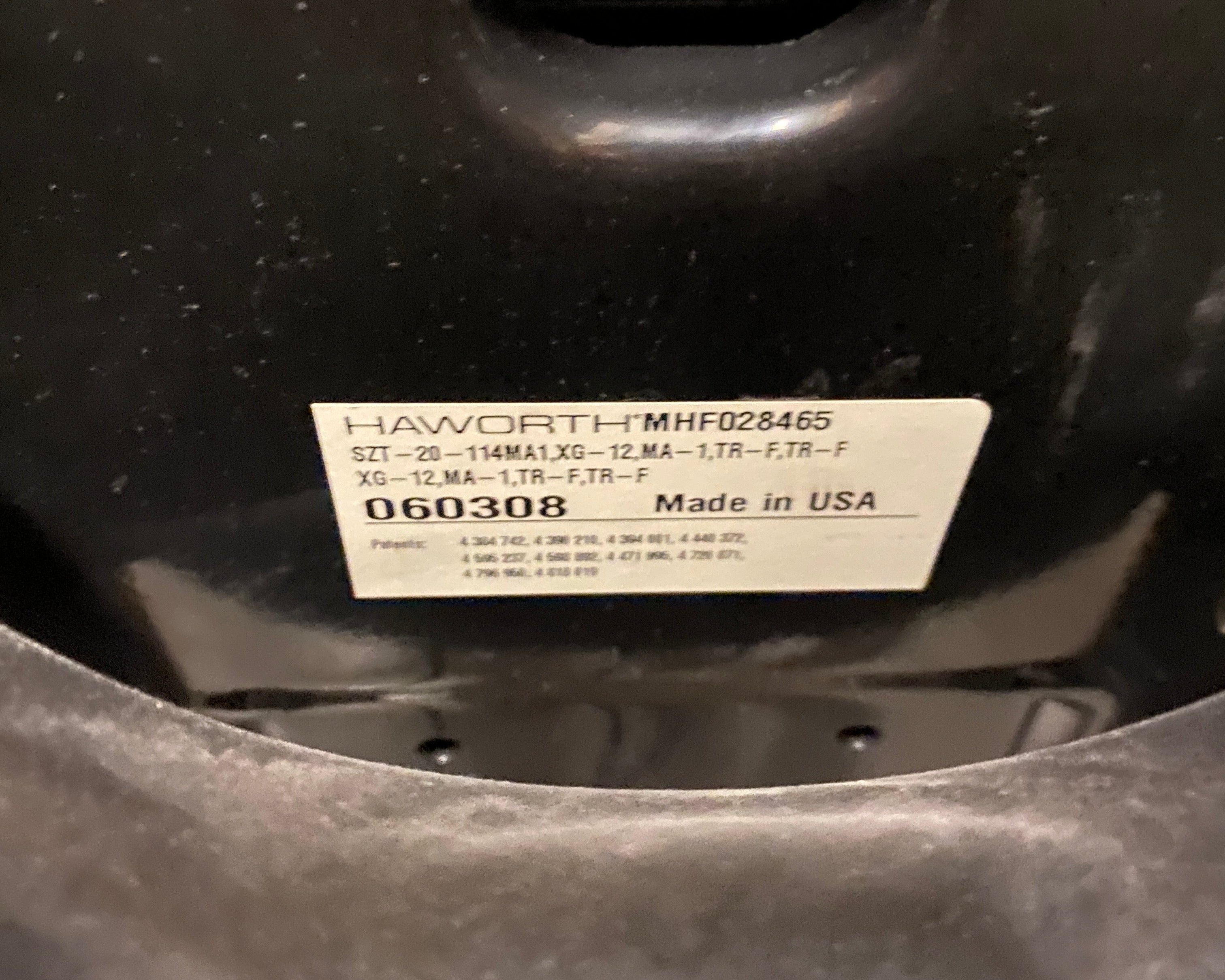 Haworth #060308 Black Adjustable Office Chair
