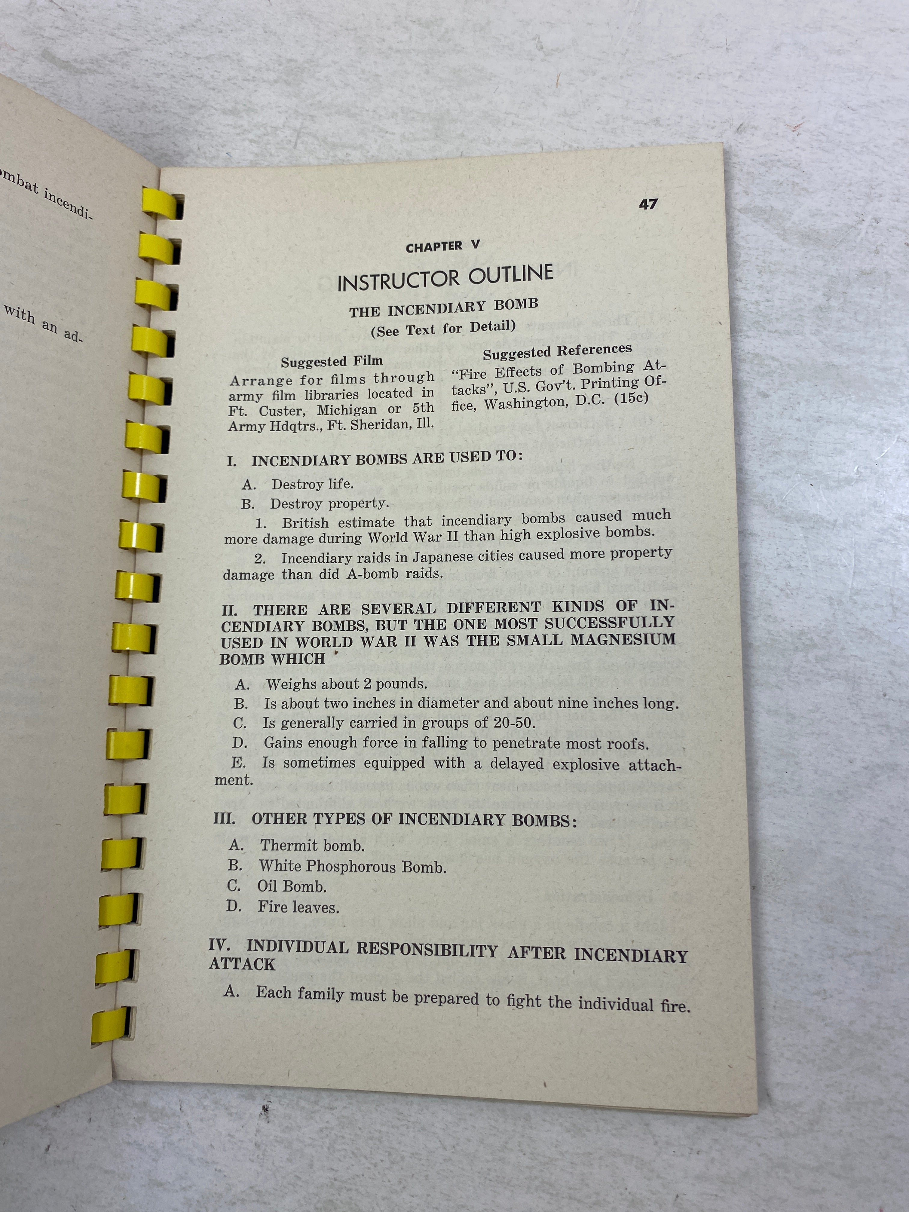 Basic Instructor Guide Michigan Civil Defense Atomic Age Spiral 1953