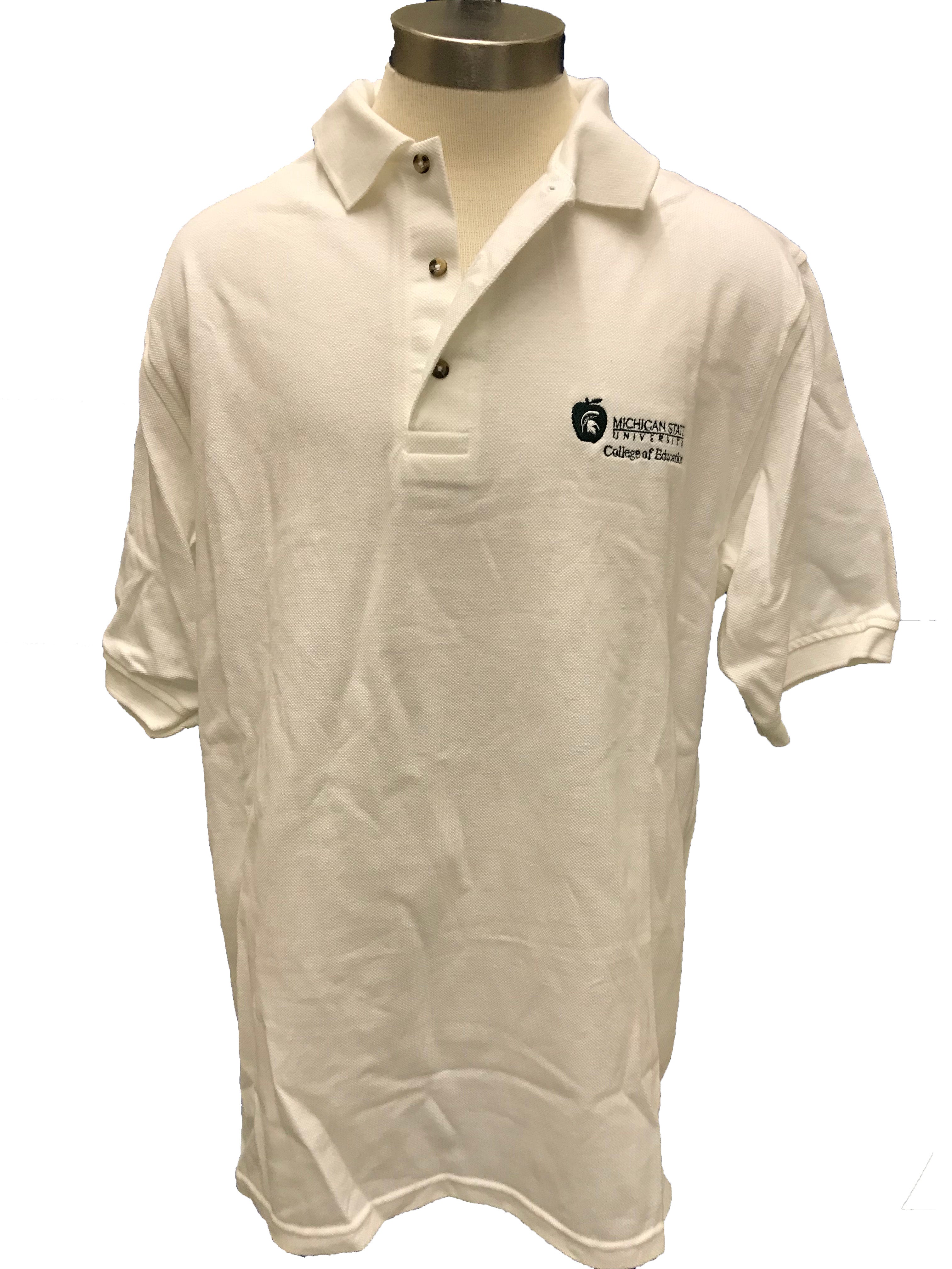 Country Cottons MSU College of Education White Polo Unisex Size M