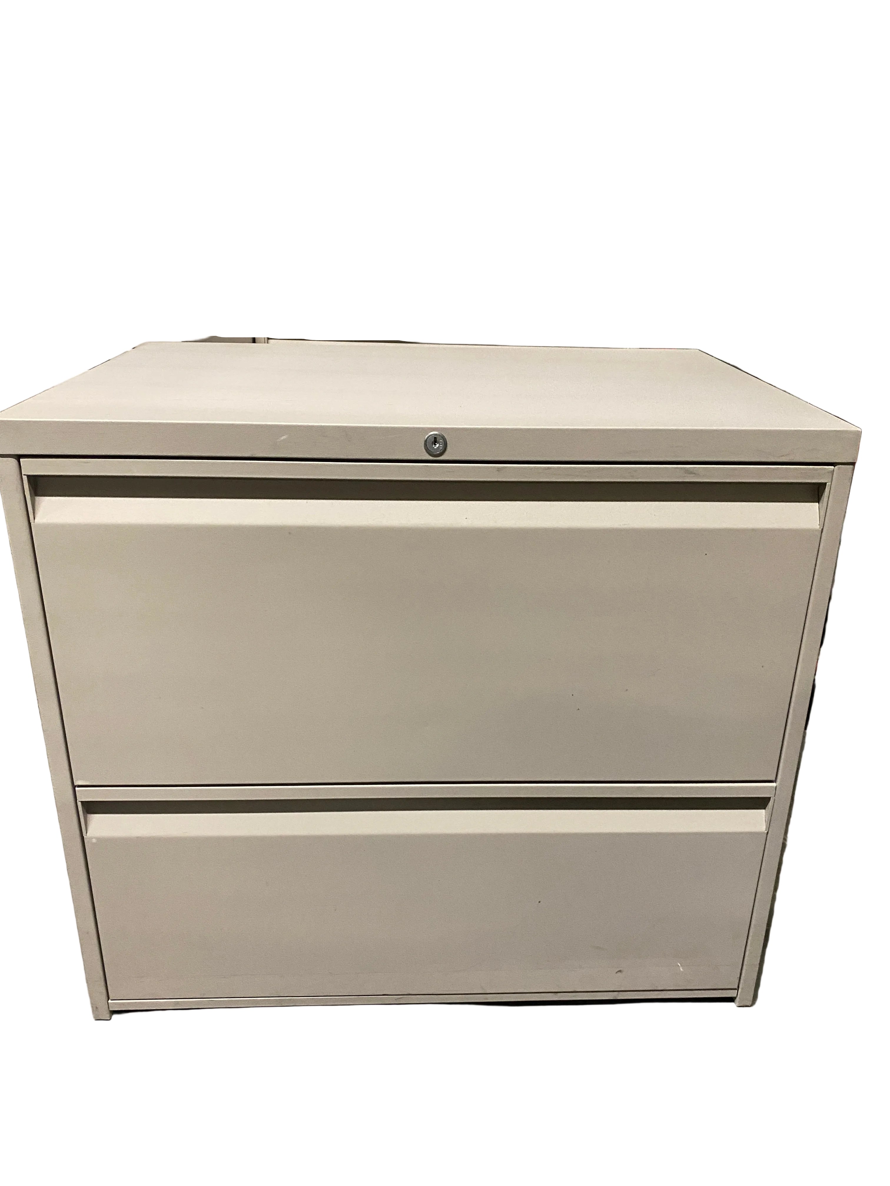 Teknion Furniture Systems Grey 2 Drawer Lockable File Cabinet