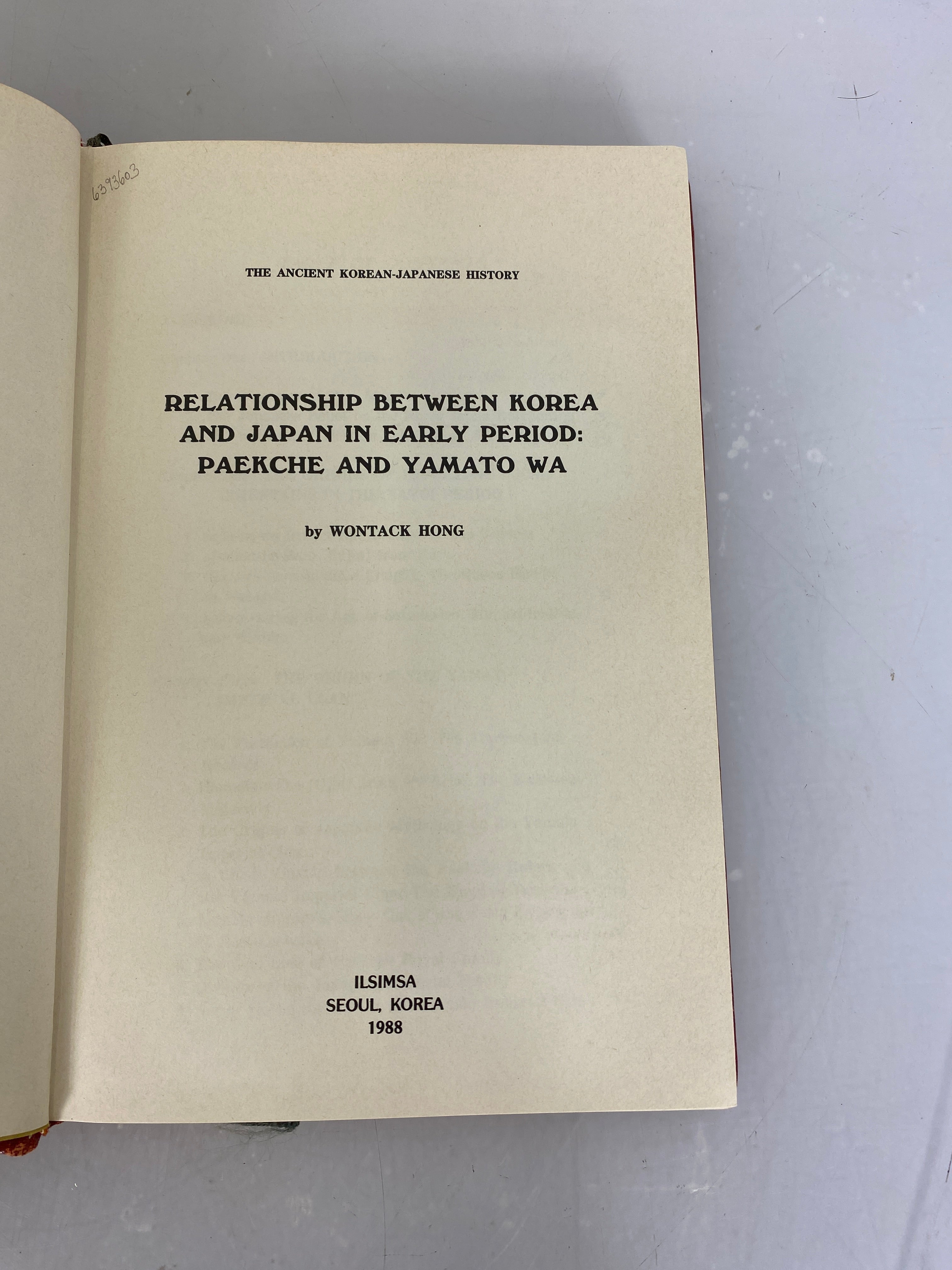 Relationship Between Korea and Japanby Wontack Hong 1988 HC