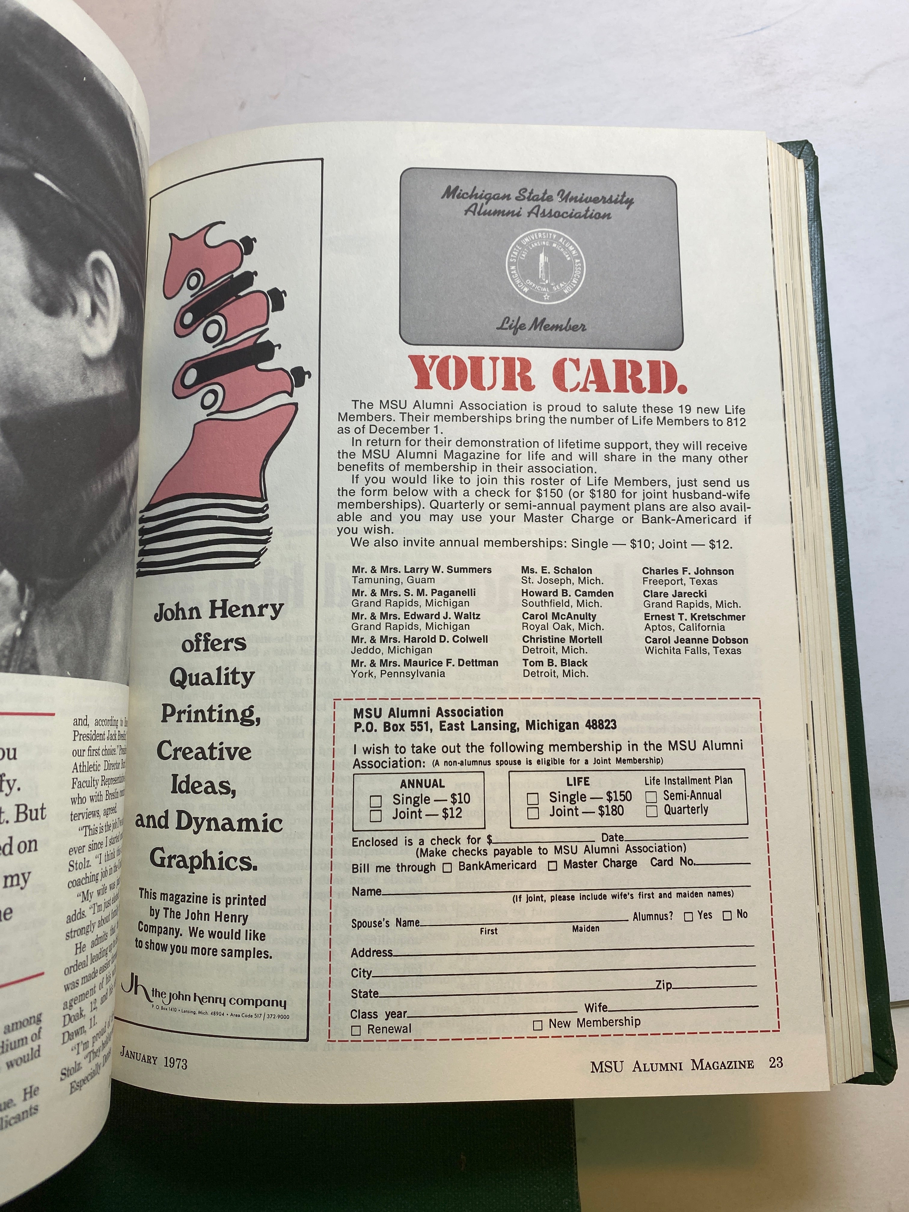 MSU Alumni Magazine Library Bound Complete Years 1970-1975