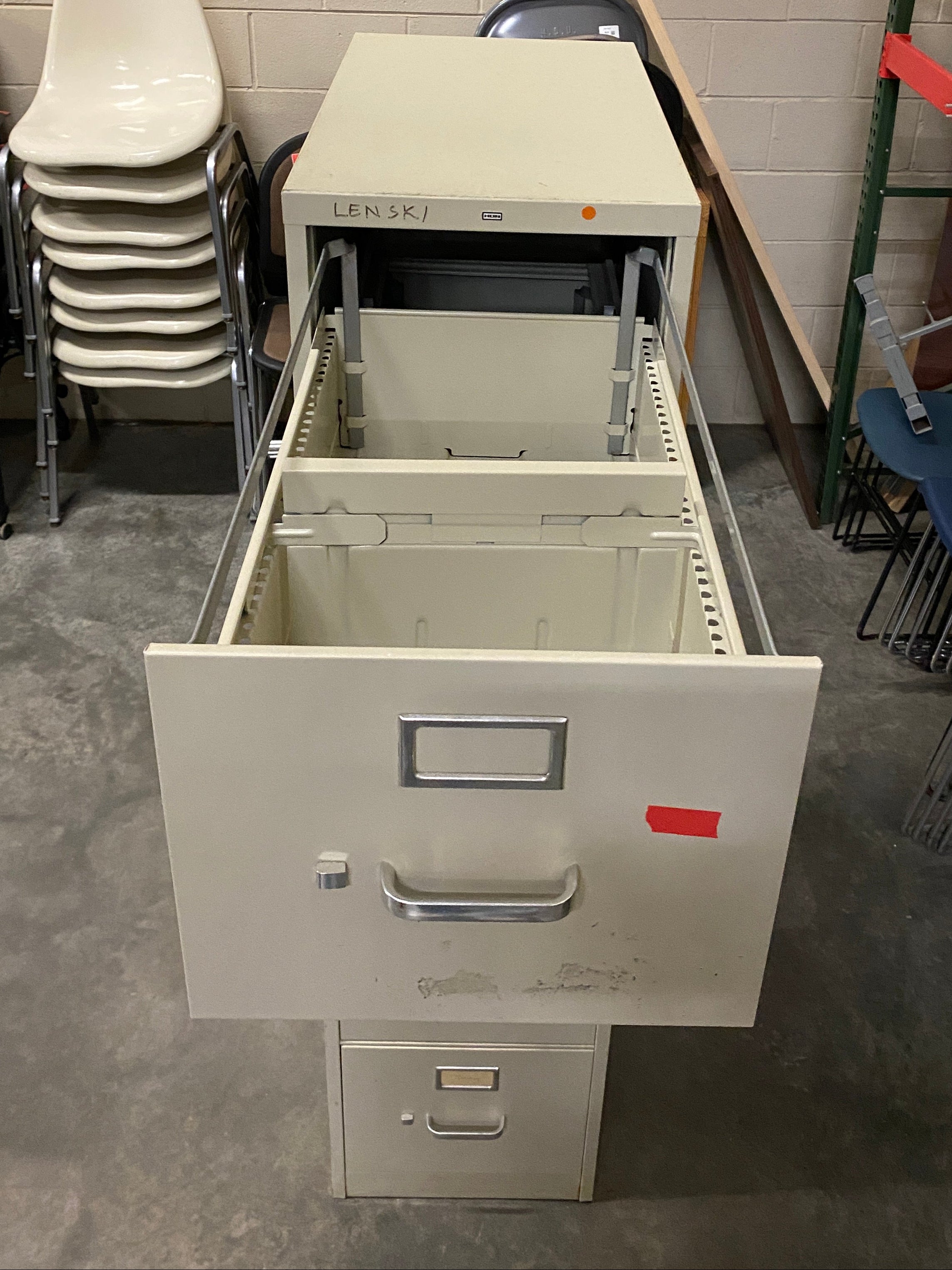 HON Grey 5 Drawer File Cabinet