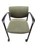 Steelcase Green Upholstery Rolling Stacking Chair