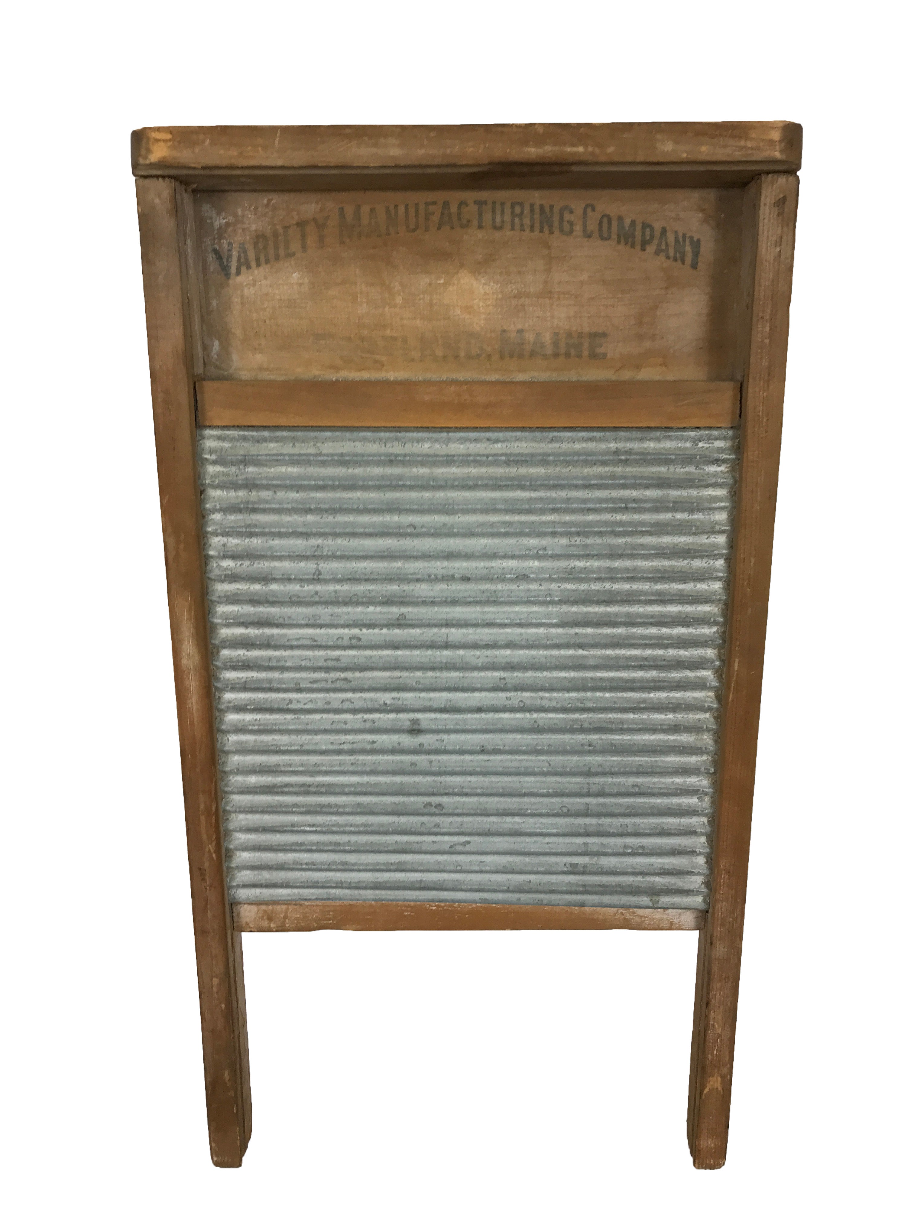 Variety Mfg. Co. Washboard with Ribbed Galvanized Metal Portland Maine