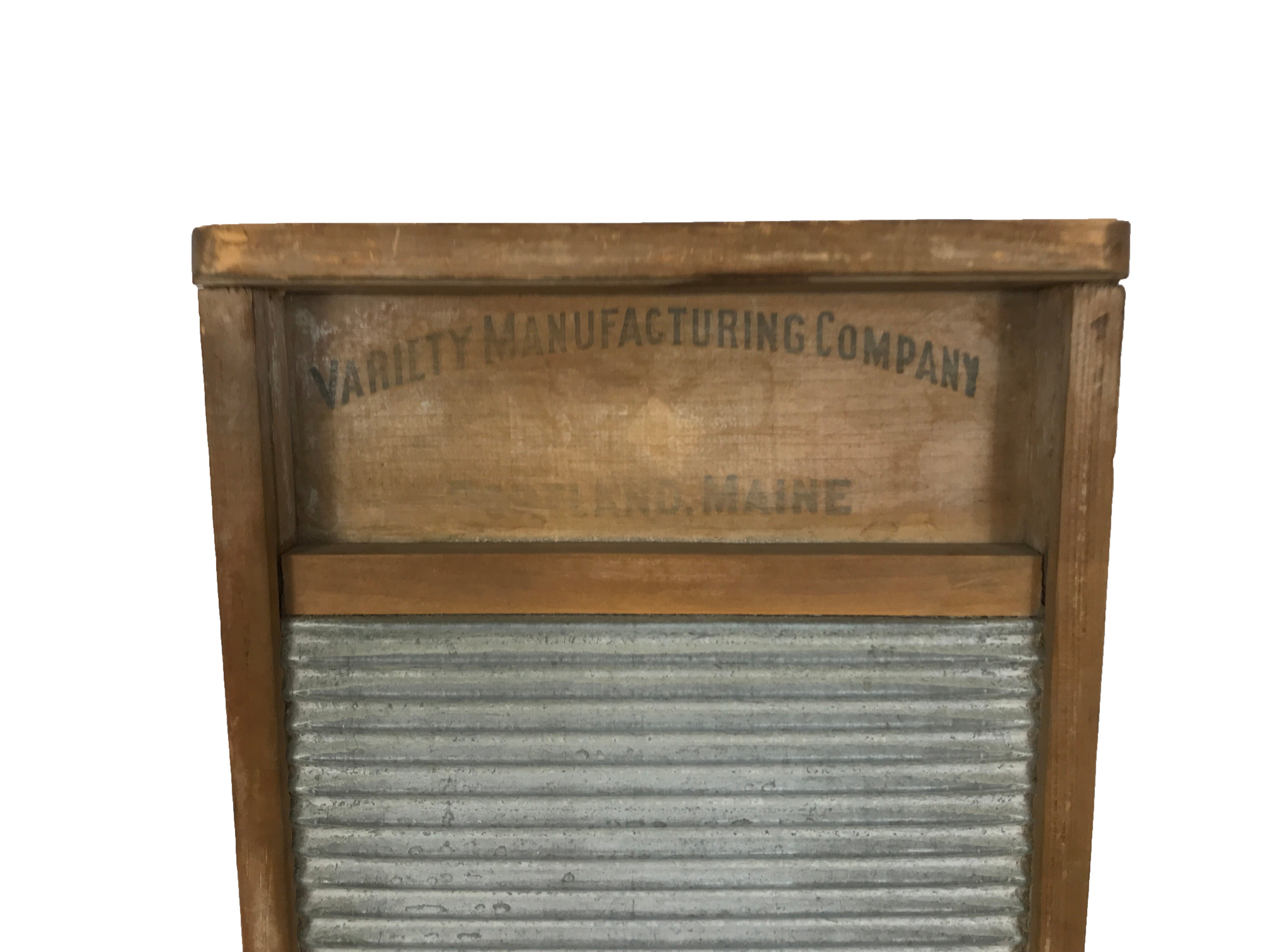 Variety Mfg. Co. Washboard with Ribbed Galvanized Metal Portland Maine